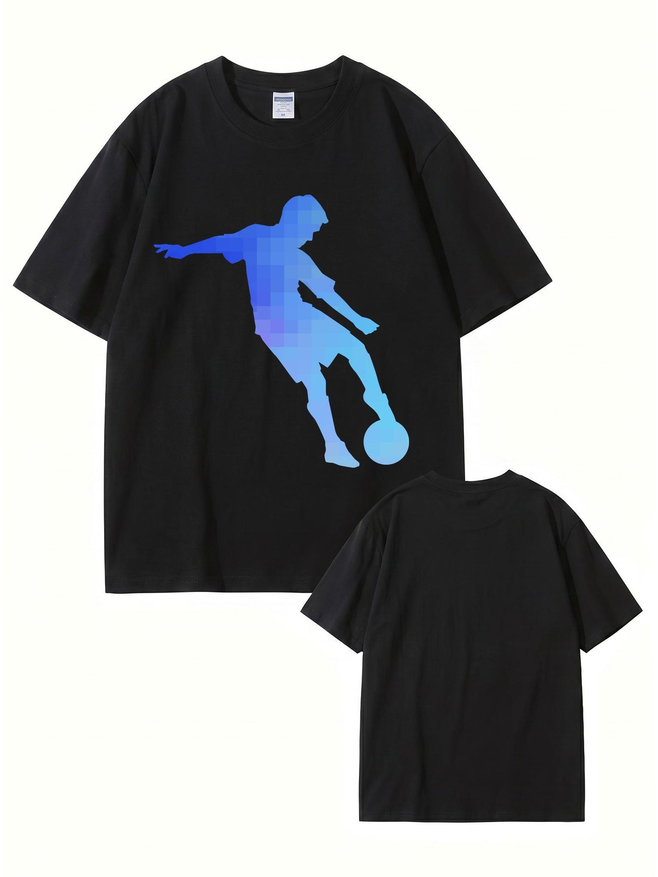 Pixelated Soccer Player Graphic T-Shirt - Premium 200gsm Cotton Tee