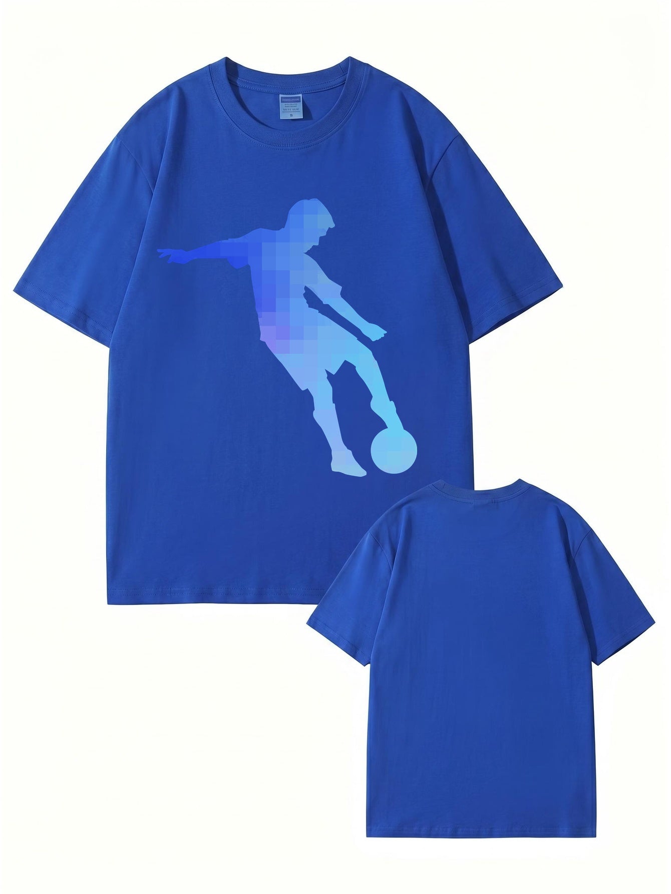 Pixelated Soccer Player Graphic T-Shirt - Premium 200gsm Cotton Tee