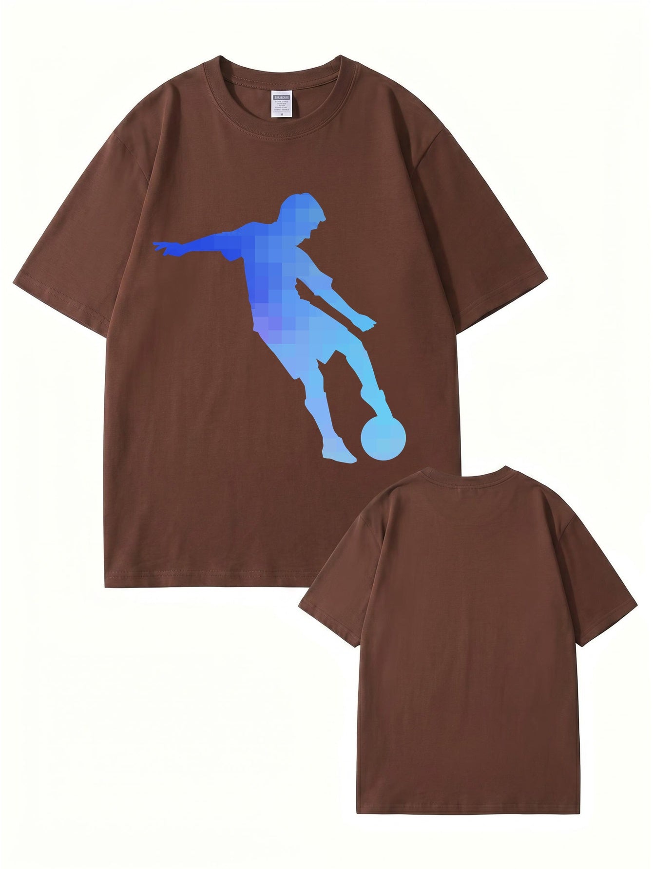 Pixelated Soccer Player Graphic T-Shirt - Premium 200gsm Cotton Tee