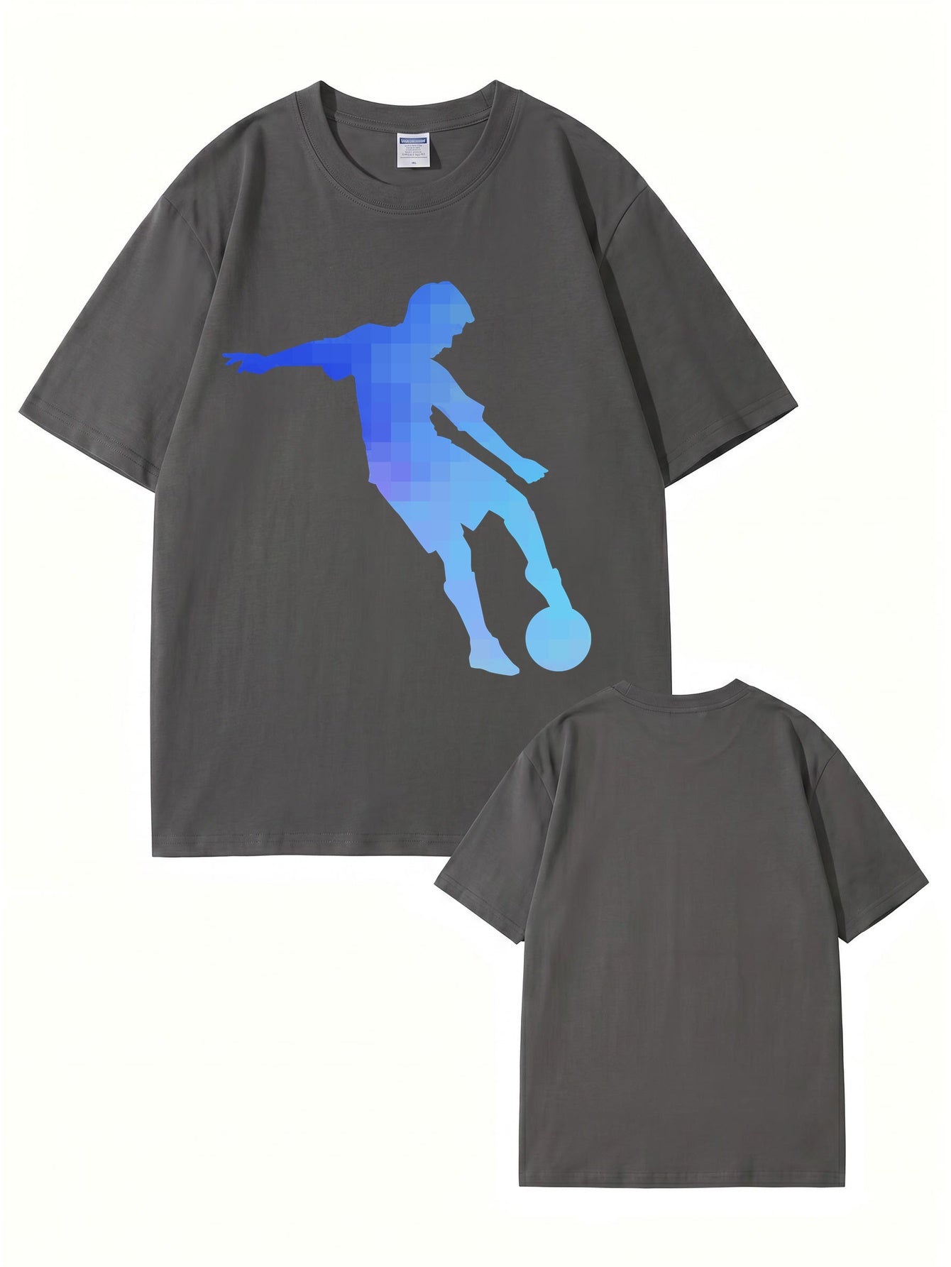 Pixelated Soccer Player Graphic T-Shirt - Premium 200gsm Cotton Tee