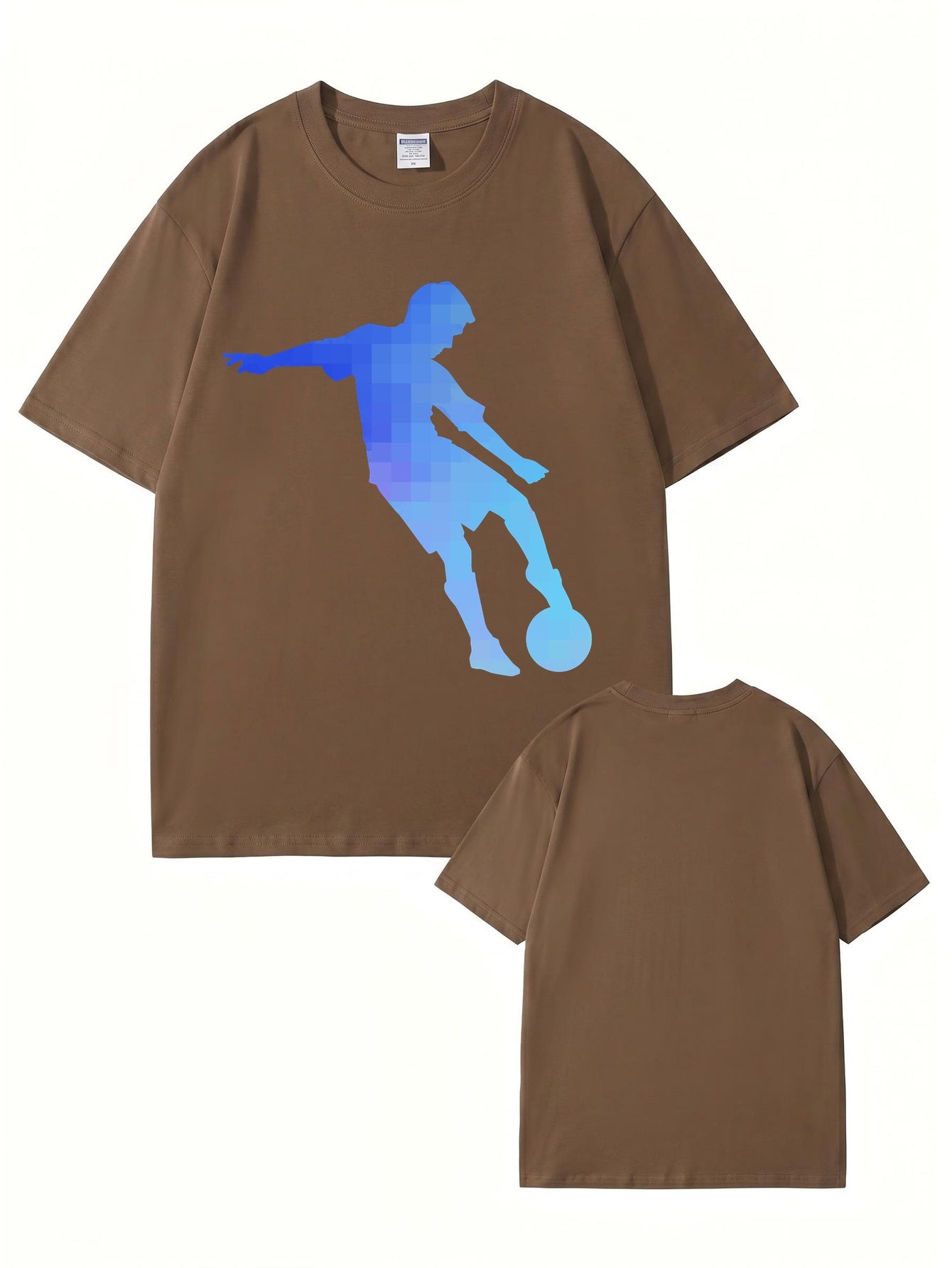 Pixelated Soccer Player Graphic T-Shirt - Premium 200gsm Cotton Tee
