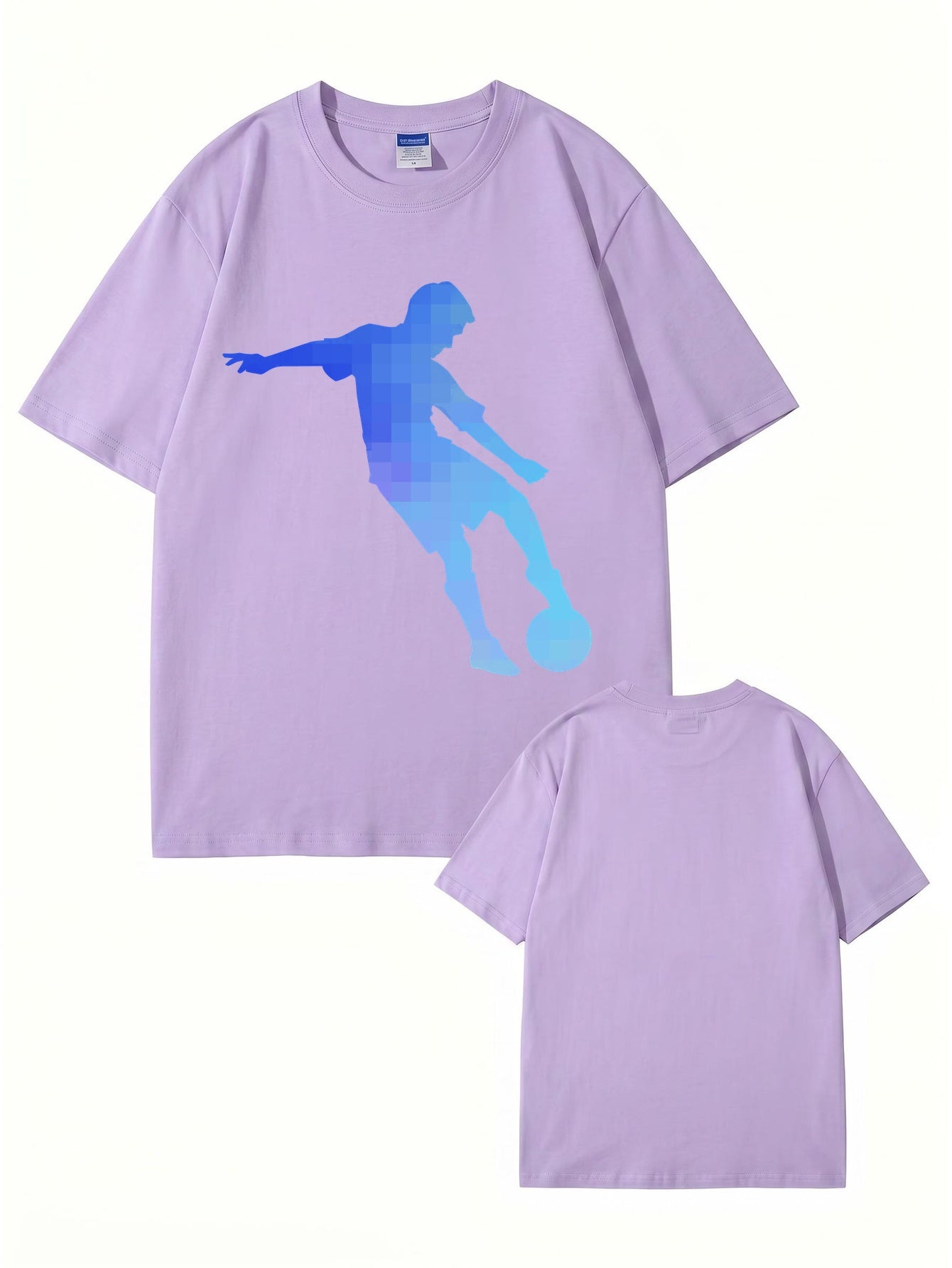 Pixelated Soccer Player Graphic T-Shirt - Premium 200gsm Cotton Tee