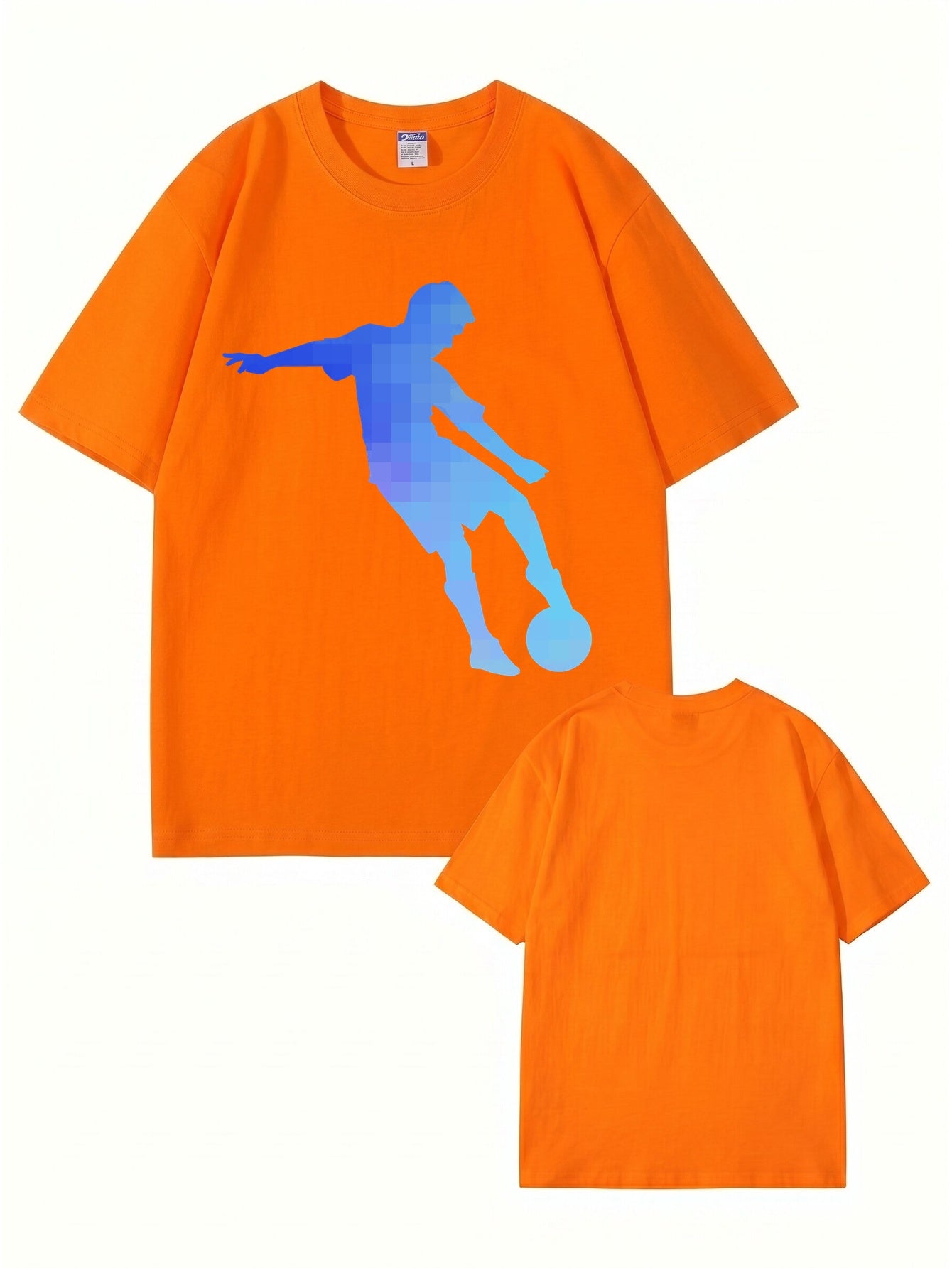 Pixelated Soccer Player Graphic T-Shirt - Premium 200gsm Cotton Tee