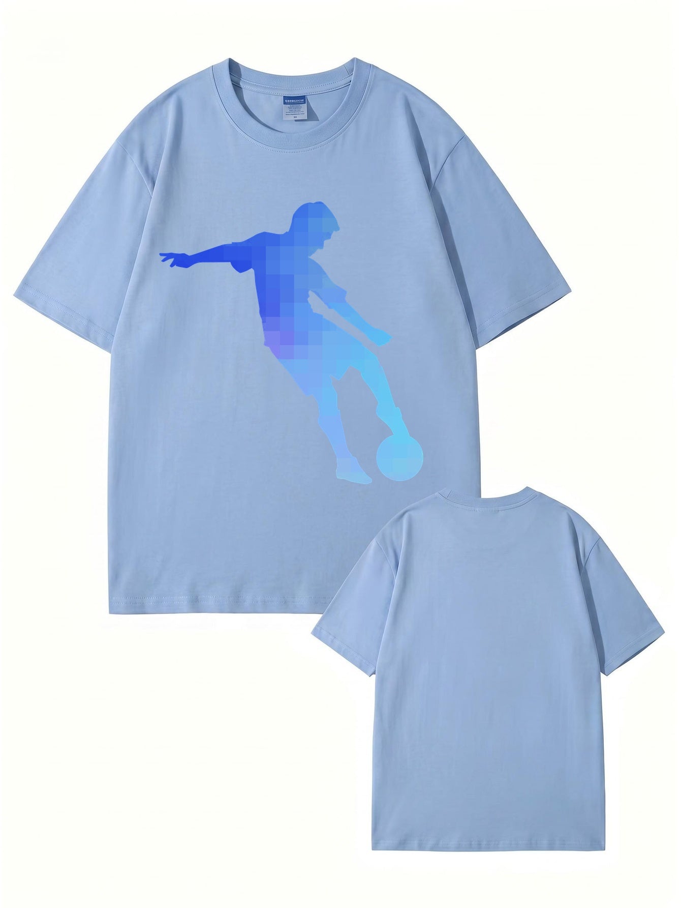 Pixelated Soccer Player Graphic T-Shirt - Premium 200gsm Cotton Tee