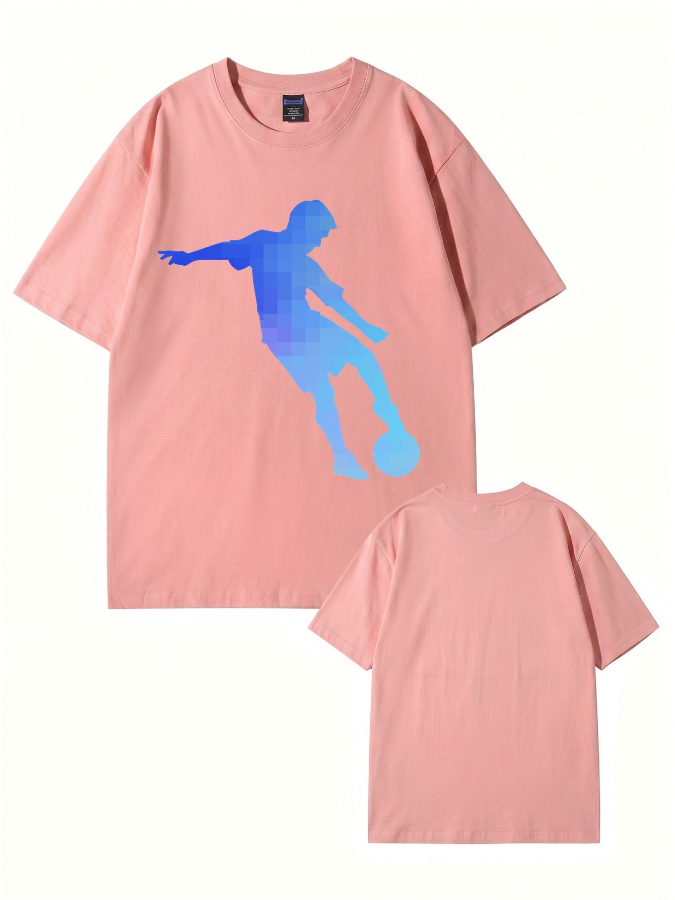 Pixelated Soccer Player Graphic T-Shirt - Premium 200gsm Cotton Tee