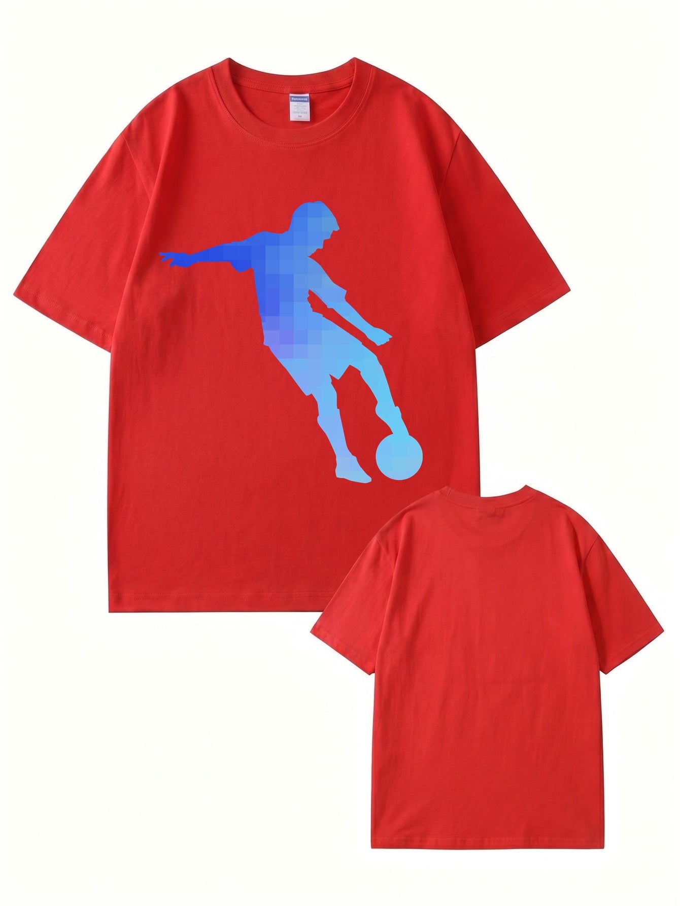 Pixelated Soccer Player Graphic T-Shirt - Premium 200gsm Cotton Tee
