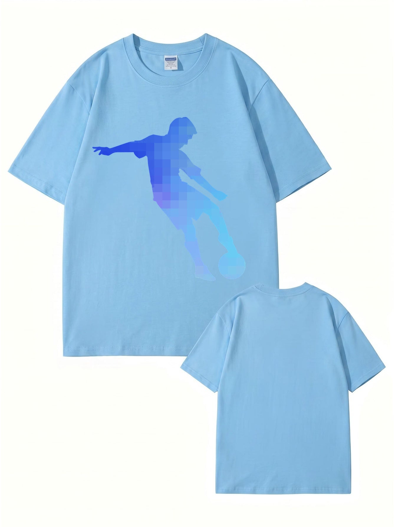 Pixelated Soccer Player Graphic T-Shirt - Premium 200gsm Cotton Tee