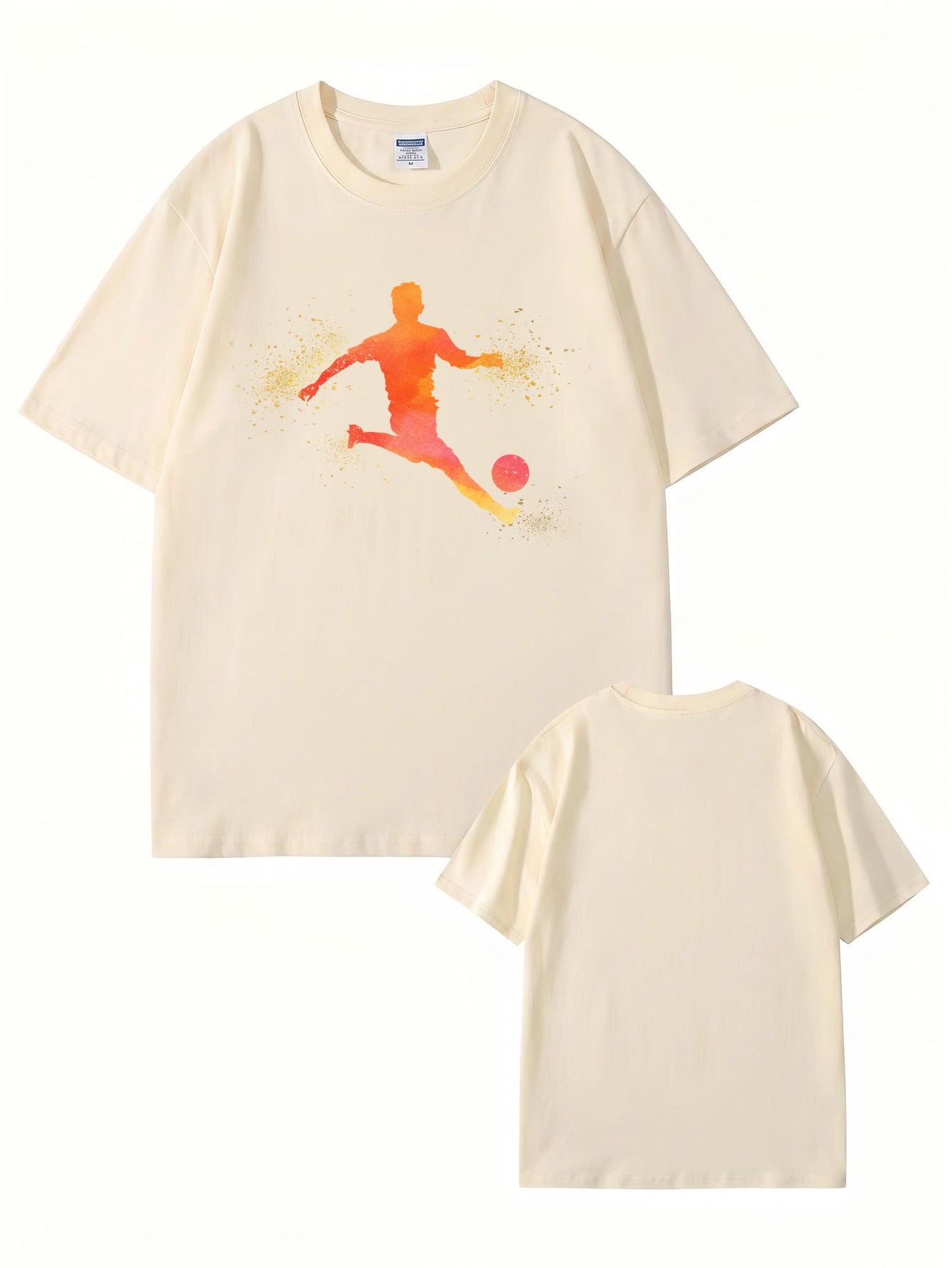 Soccer Player Silhouette Graphic Print T-Shirt - 22 Colors