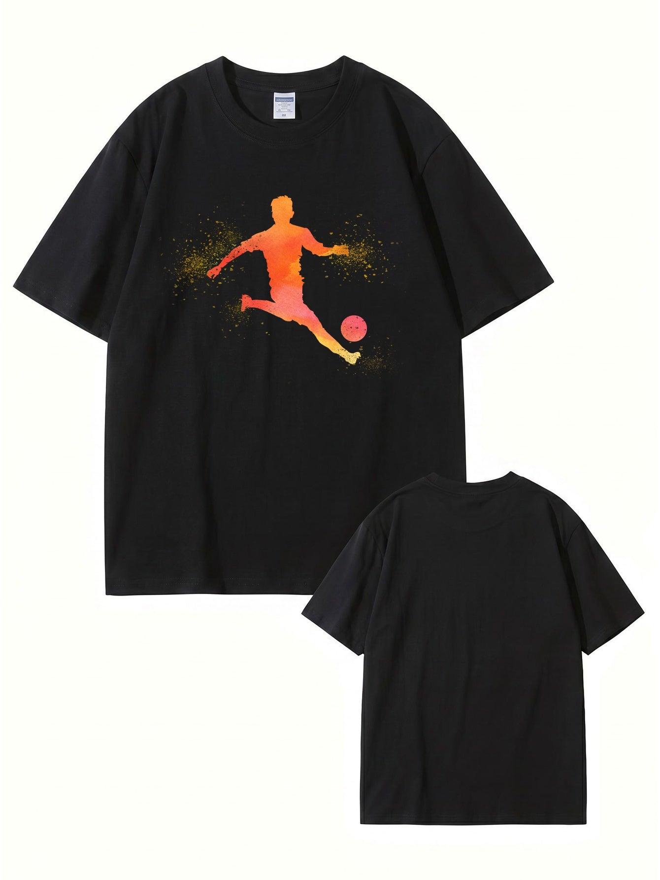 Soccer Player Silhouette Graphic Print T-Shirt - 22 Colors
