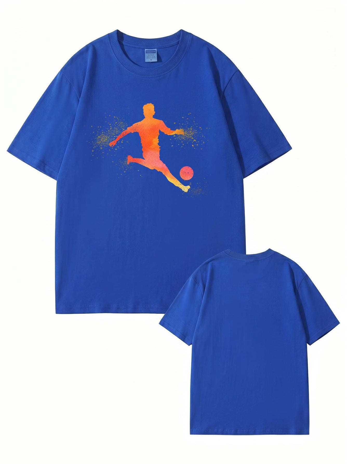 Soccer Player Silhouette Graphic Print T-Shirt - 22 Colors