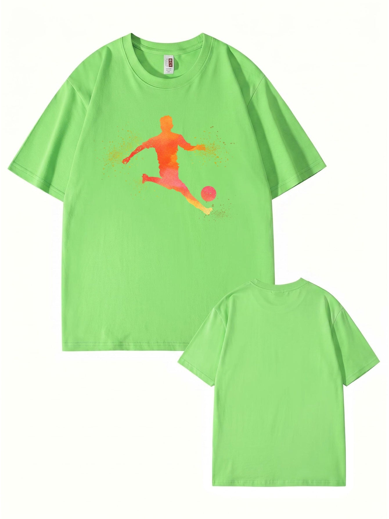 Soccer Player Silhouette Graphic Print T-Shirt - 22 Colors