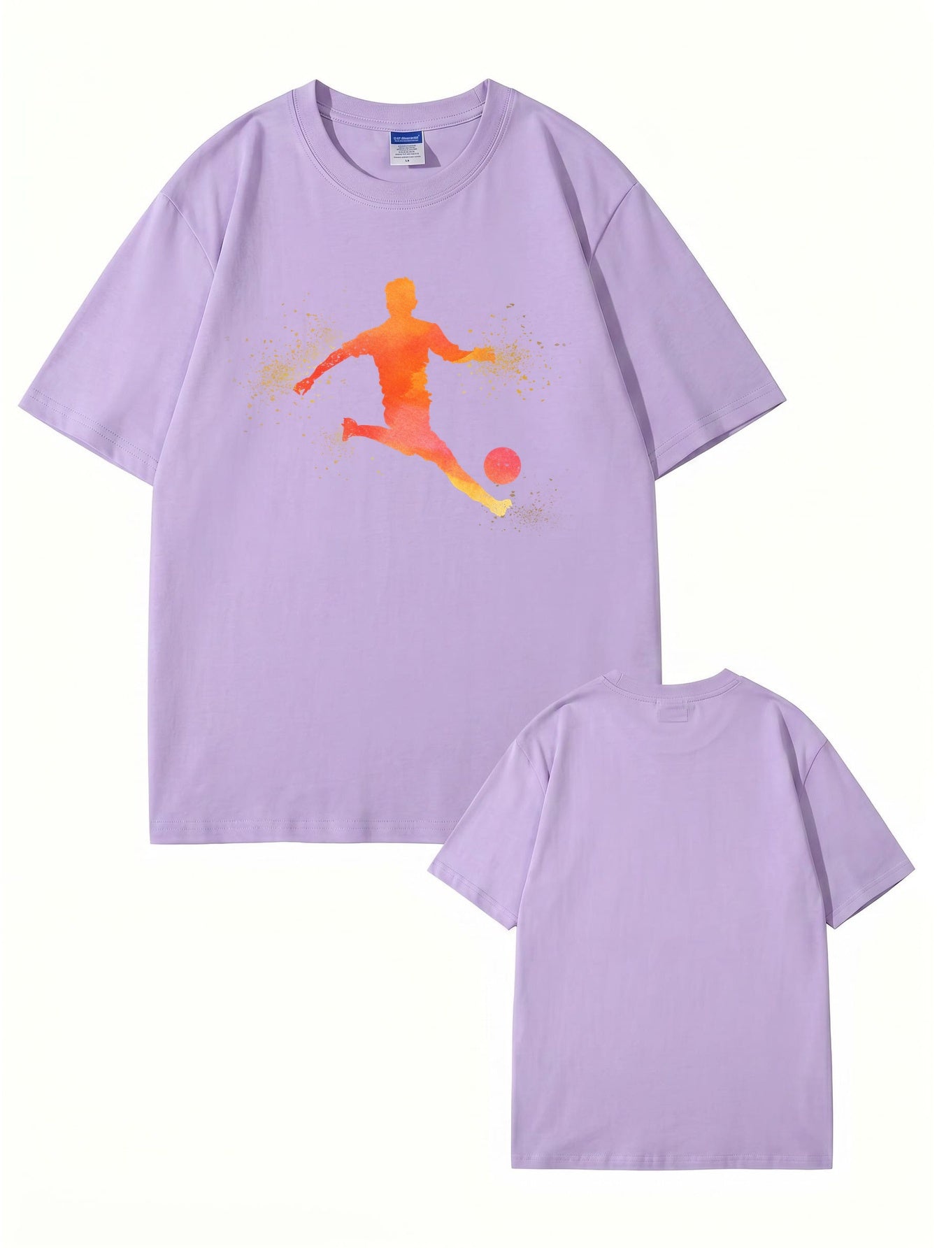 Soccer Player Silhouette Graphic Print T-Shirt - 22 Colors