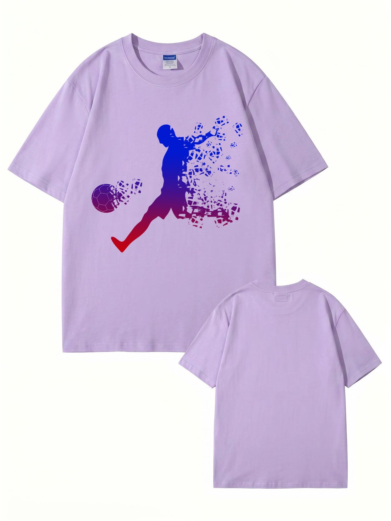 Soccer Player Gradient Pixel Art Print Men's Graphic T-Shirt