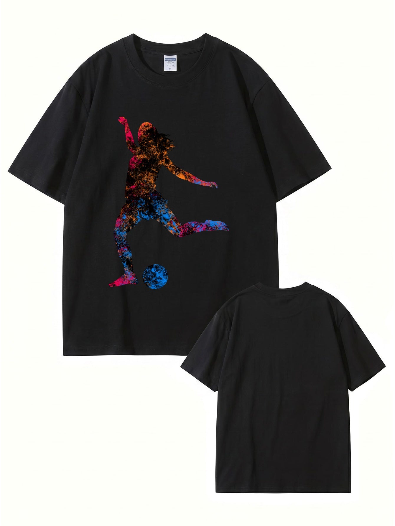 Colorful Soccer Player Graphic Print T-Shirt - Premium Cotton Tee