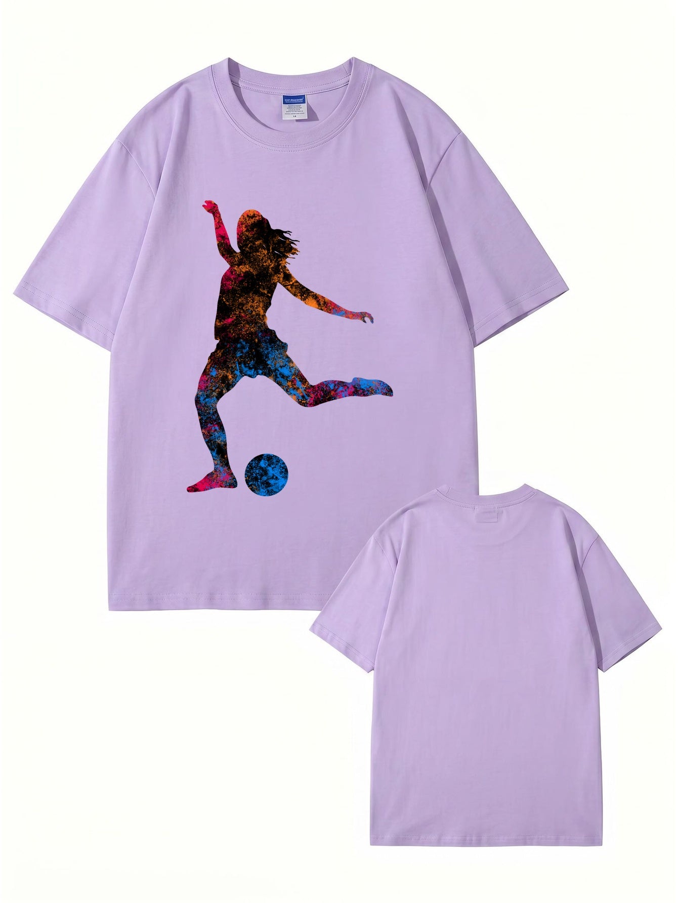 Colorful Soccer Player Graphic Print T-Shirt - Premium Cotton Tee