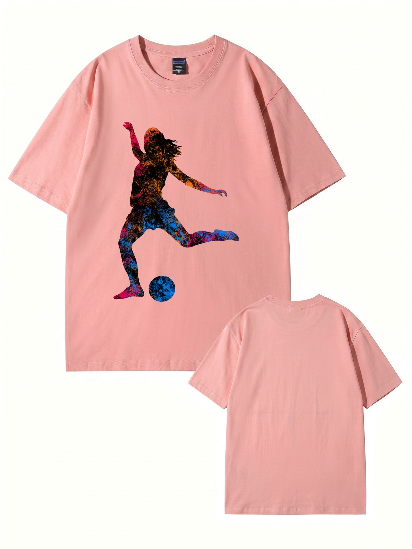 Colorful Soccer Player Graphic Print T-Shirt - Premium Cotton Tee