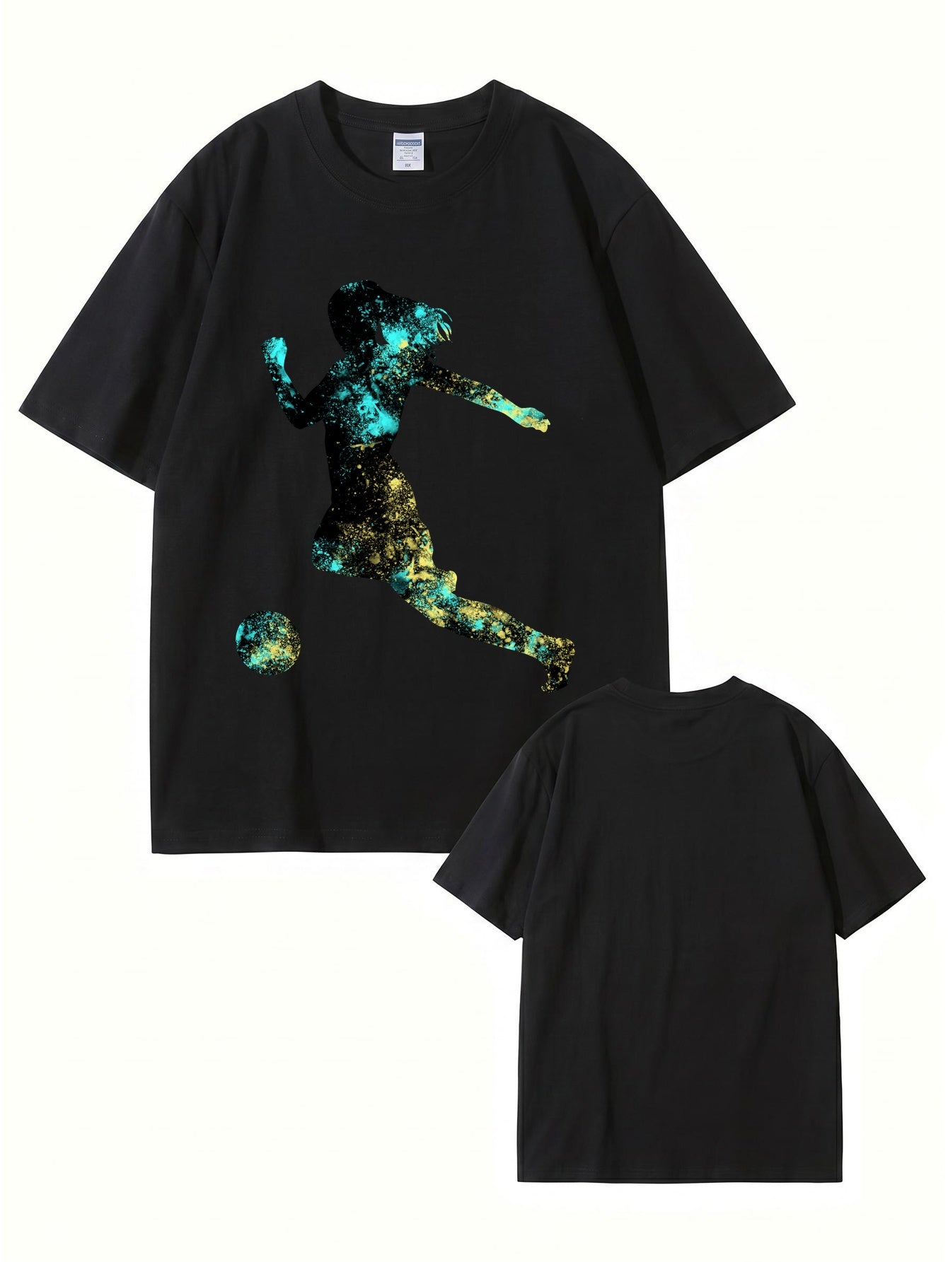 Women's Soccer Player Graphic Print T-Shirt, 200gsm Premium Cotton