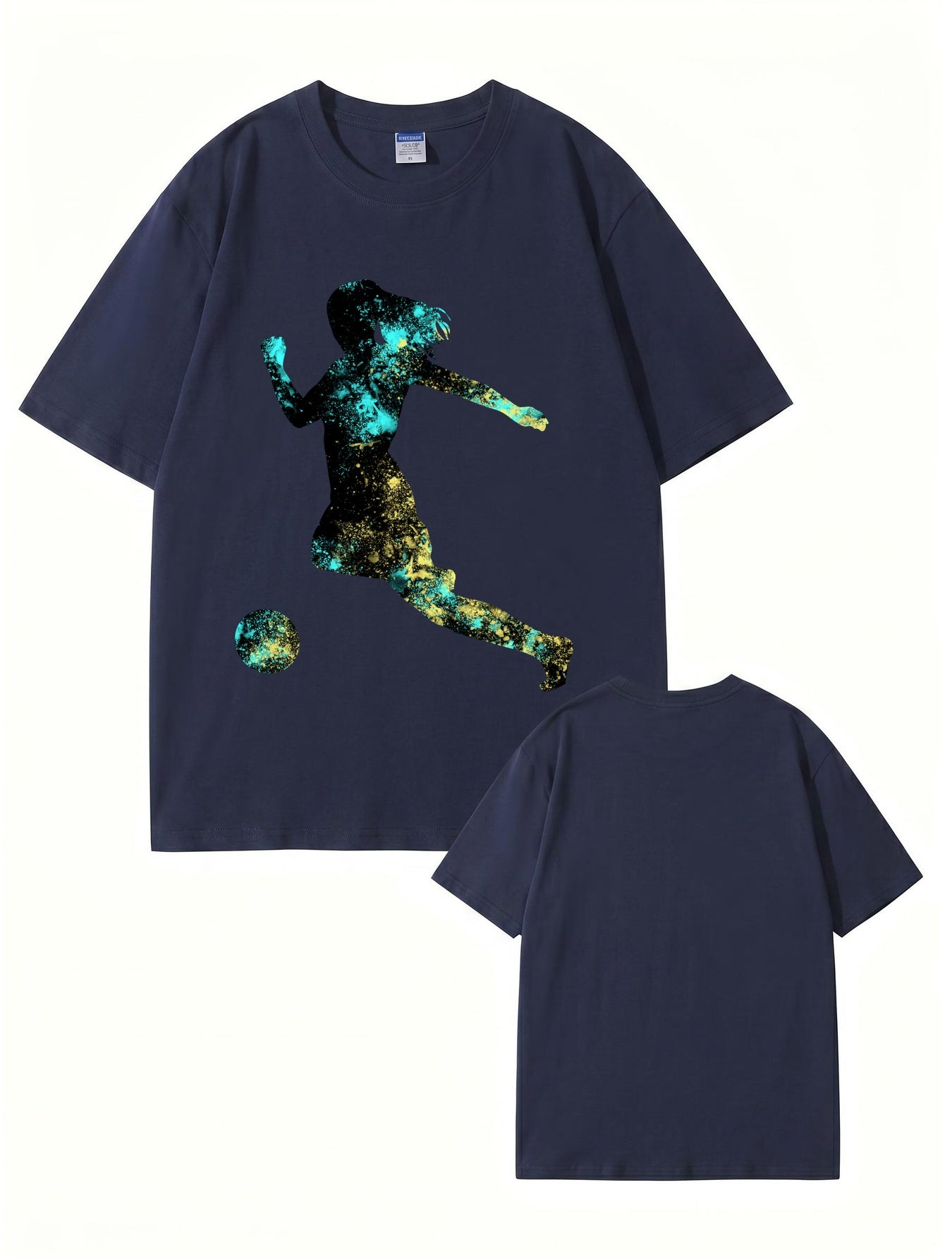 Women's Soccer Player Graphic Print T-Shirt, 200gsm Premium Cotton