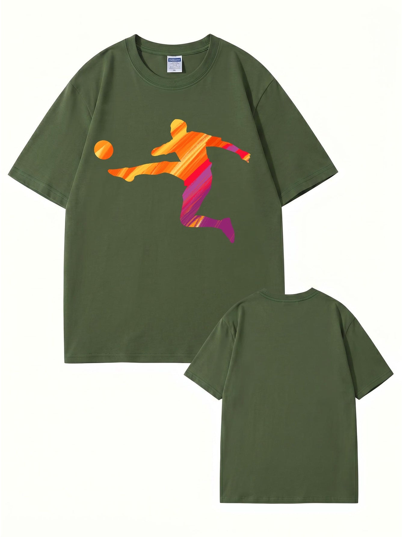 Vibrant Soccer Player Graphic T-Shirt - Artistic Sportswear Tee