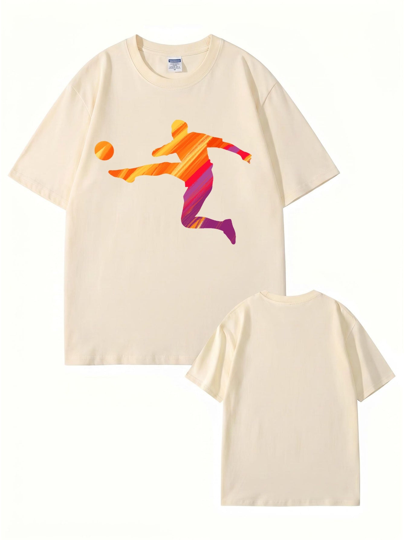 Vibrant Soccer Player Graphic T-Shirt - Artistic Sportswear Tee