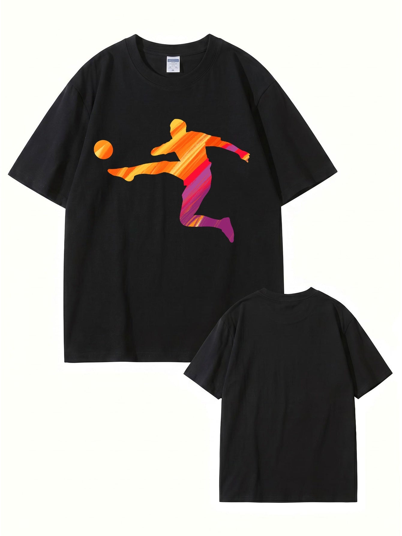 Vibrant Soccer Player Graphic T-Shirt - Artistic Sportswear Tee