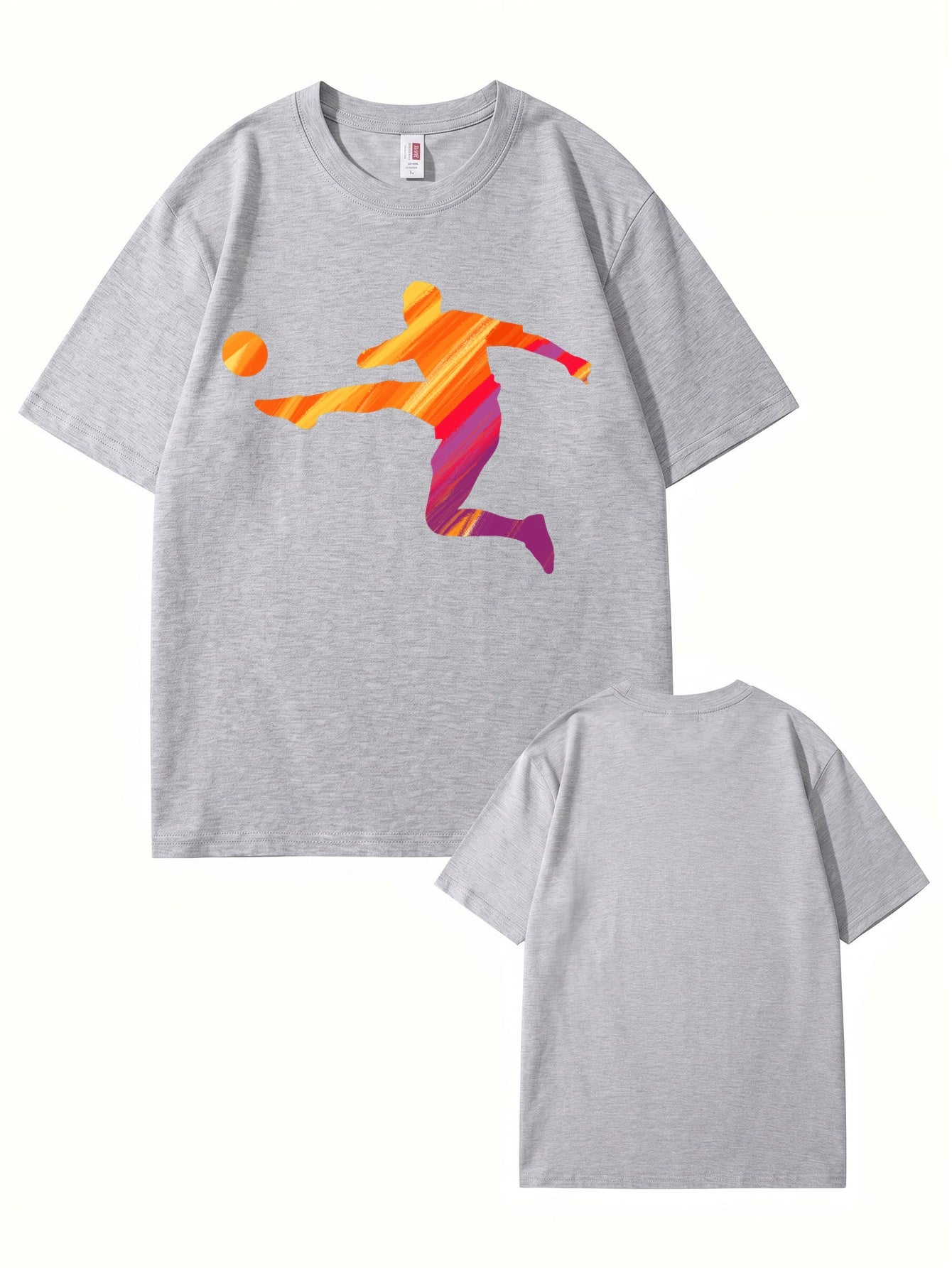 Vibrant Soccer Player Graphic T-Shirt - Artistic Sportswear Tee