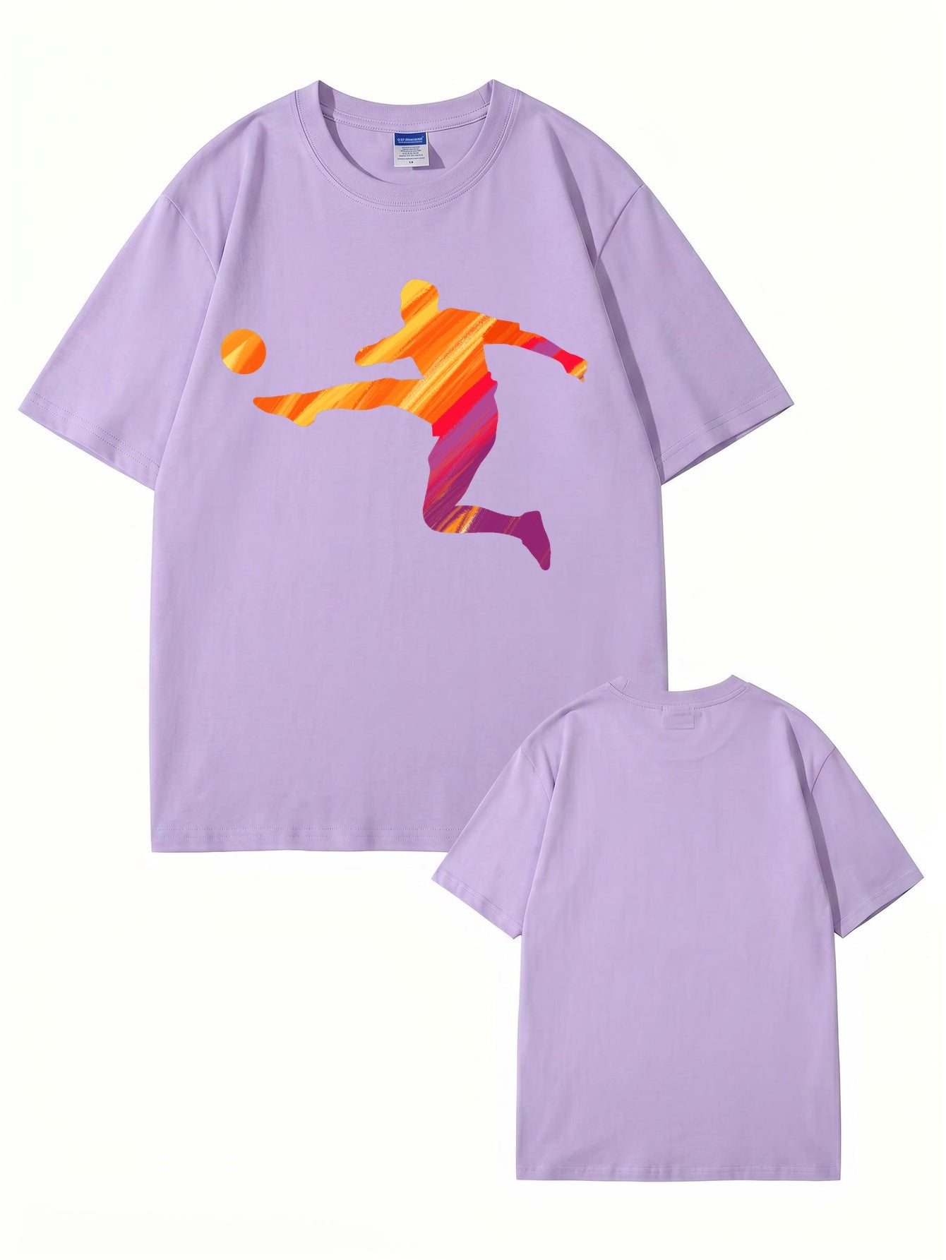 Vibrant Soccer Player Graphic T-Shirt - Artistic Sportswear Tee