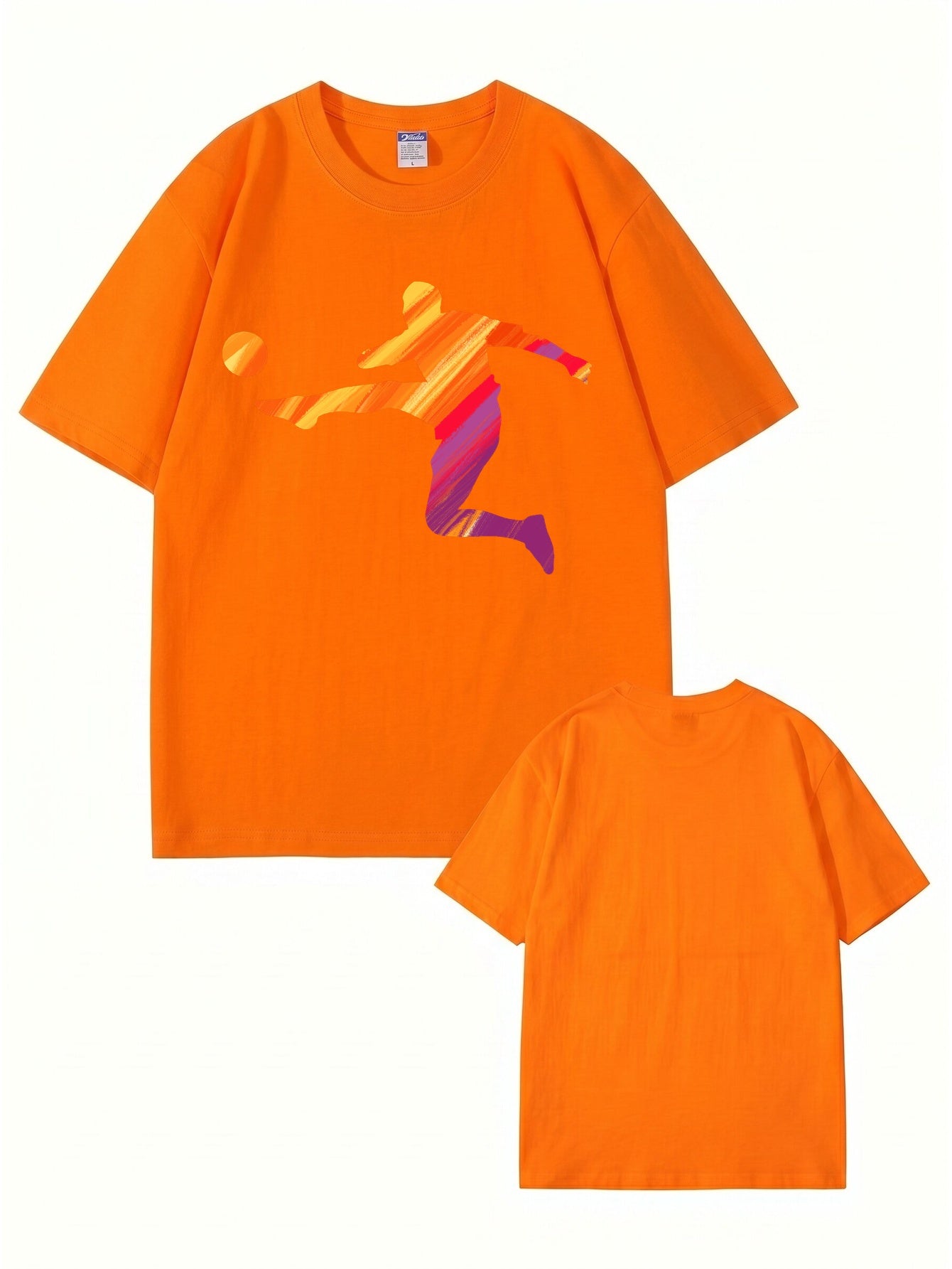 Vibrant Soccer Player Graphic T-Shirt - Artistic Sportswear Tee