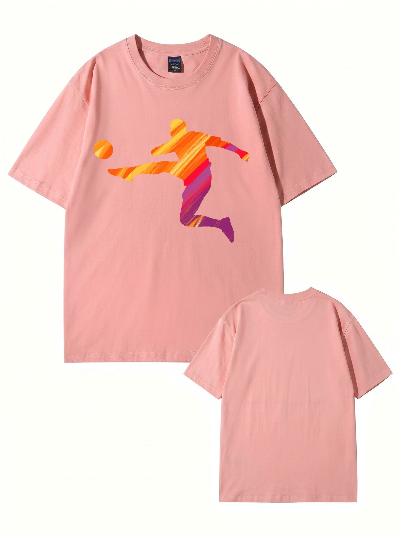 Vibrant Soccer Player Graphic T-Shirt - Artistic Sportswear Tee