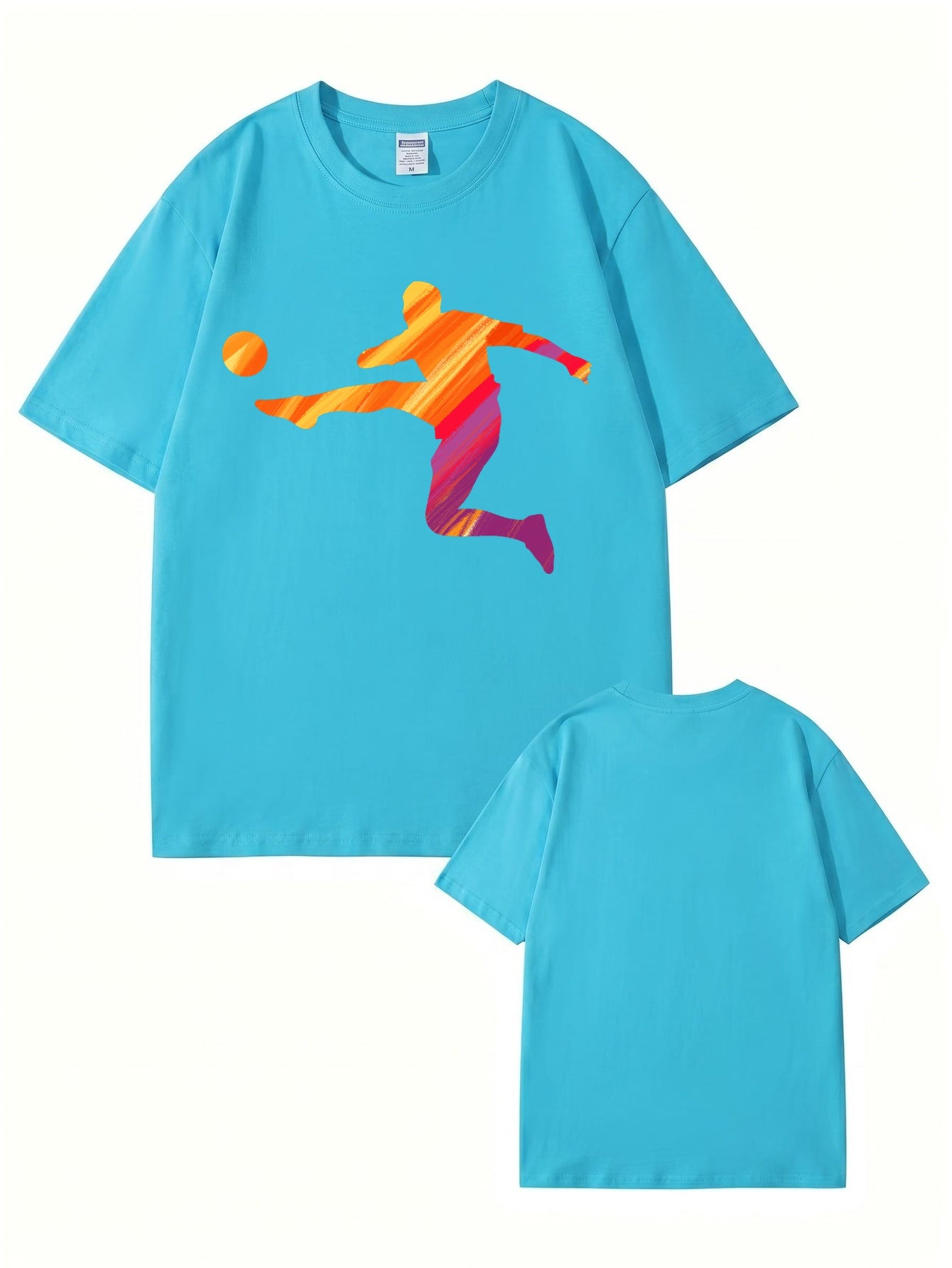 Vibrant Soccer Player Graphic T-Shirt - Artistic Sportswear Tee