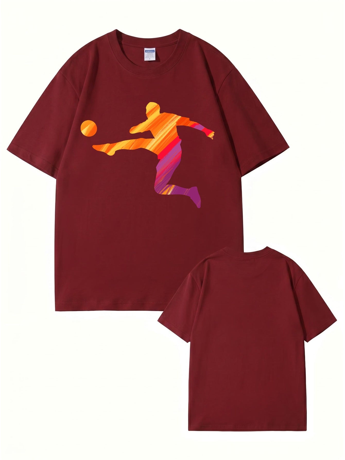 Vibrant Soccer Player Graphic T-Shirt - Artistic Sportswear Tee