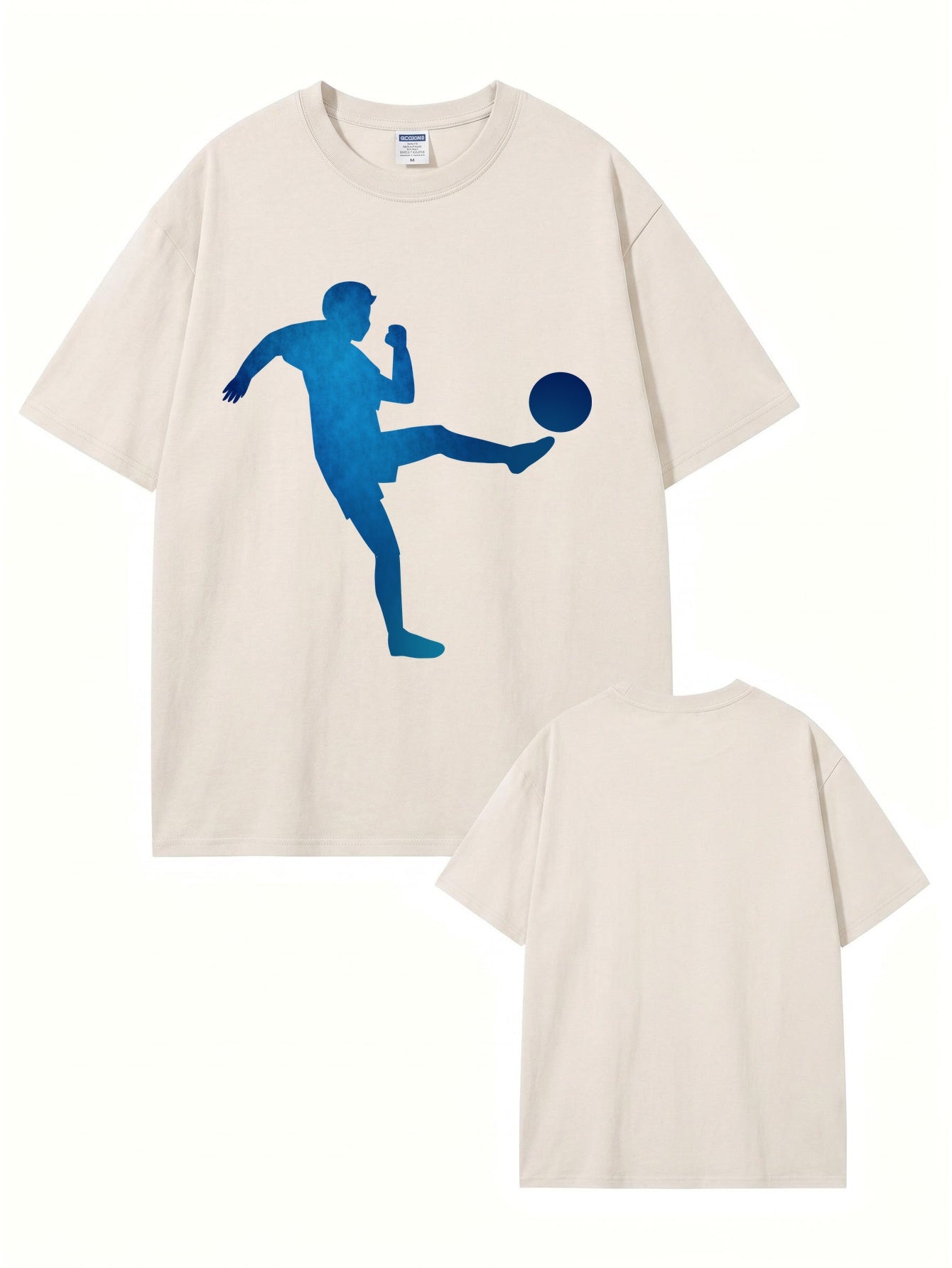 Vintage Washed Oversized Soccer Player Graphic T-Shirt