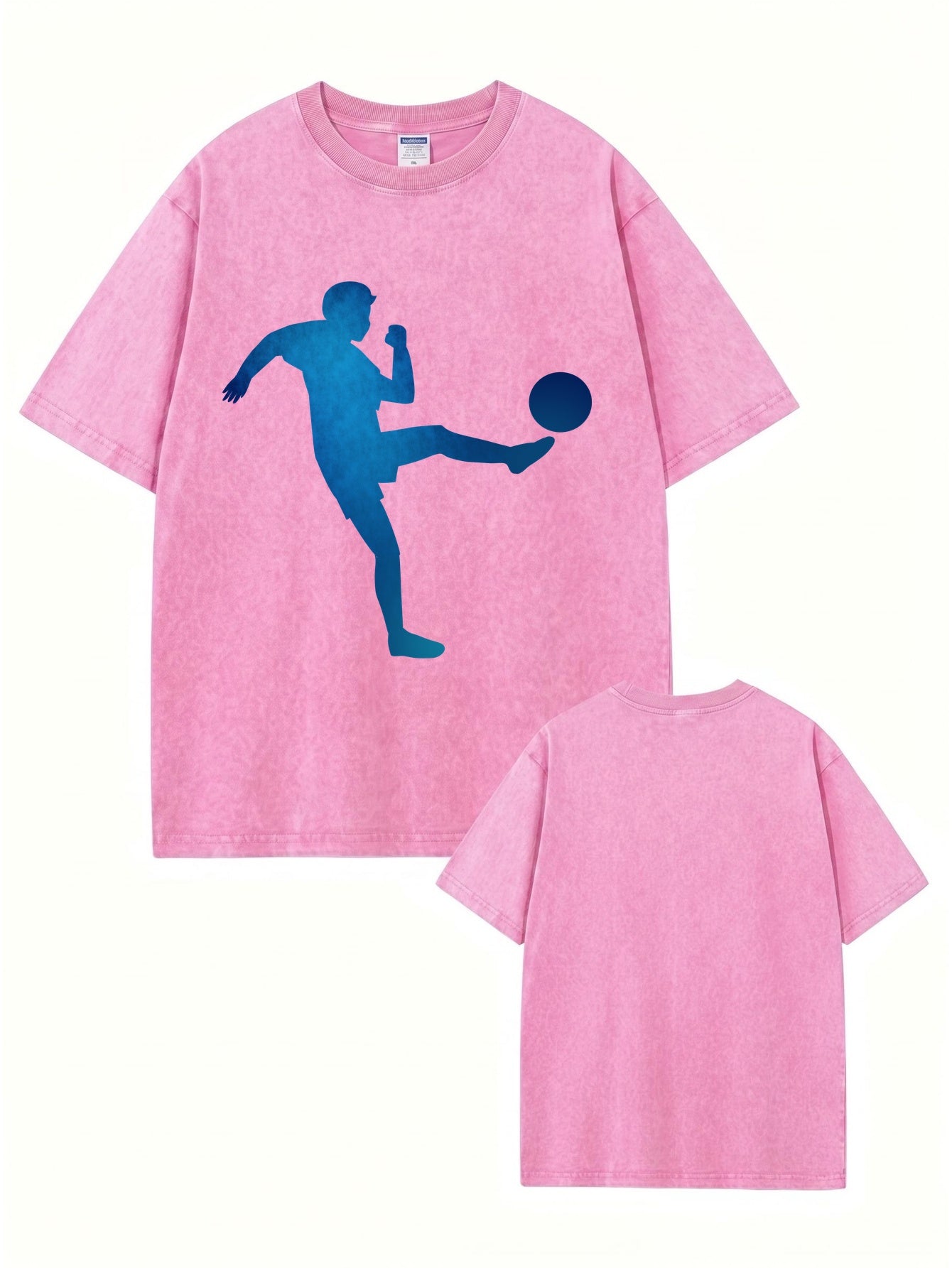 Vintage Washed Oversized Soccer Player Graphic T-Shirt