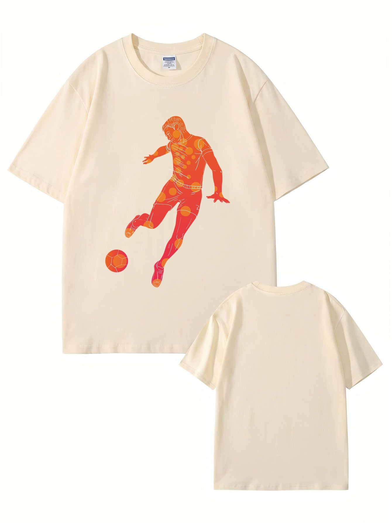 Soccer Player Graphic T-Shirt - Artistic Sport Print Tee