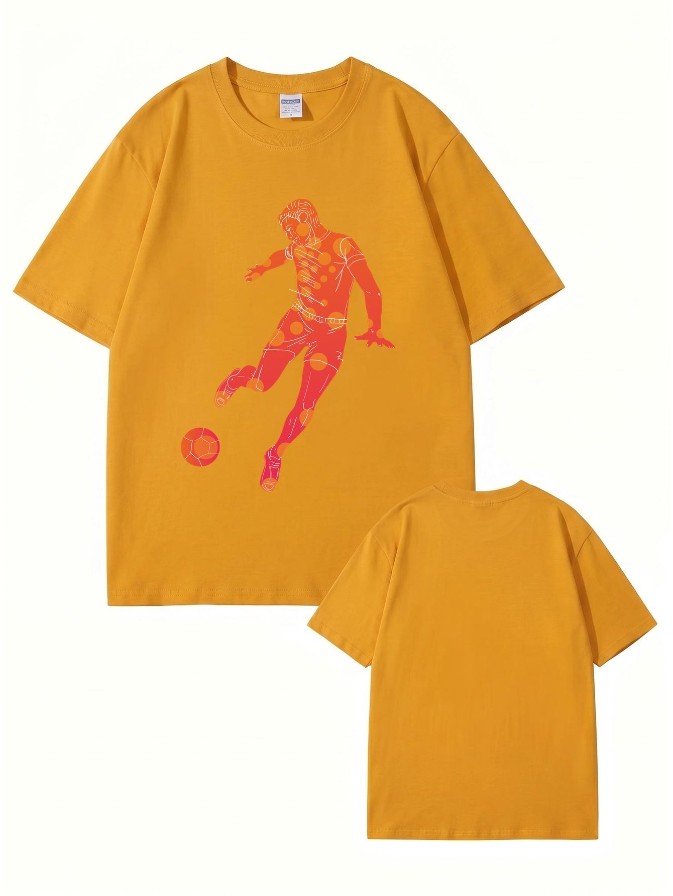 Soccer Player Graphic T-Shirt - Artistic Sport Print Tee