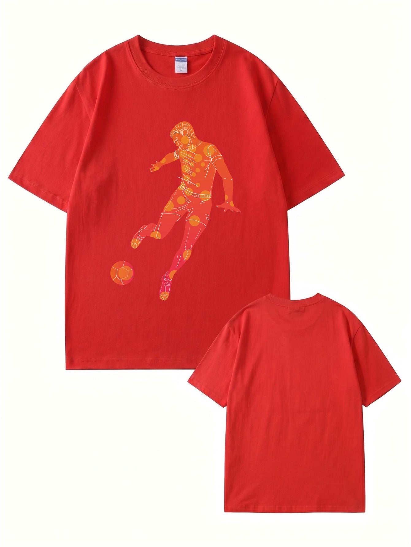 Soccer Player Graphic T-Shirt - Artistic Sport Print Tee
