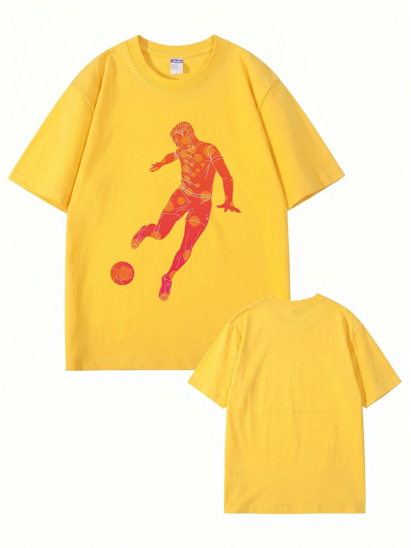 Soccer Player Graphic T-Shirt - Artistic Sport Print Tee