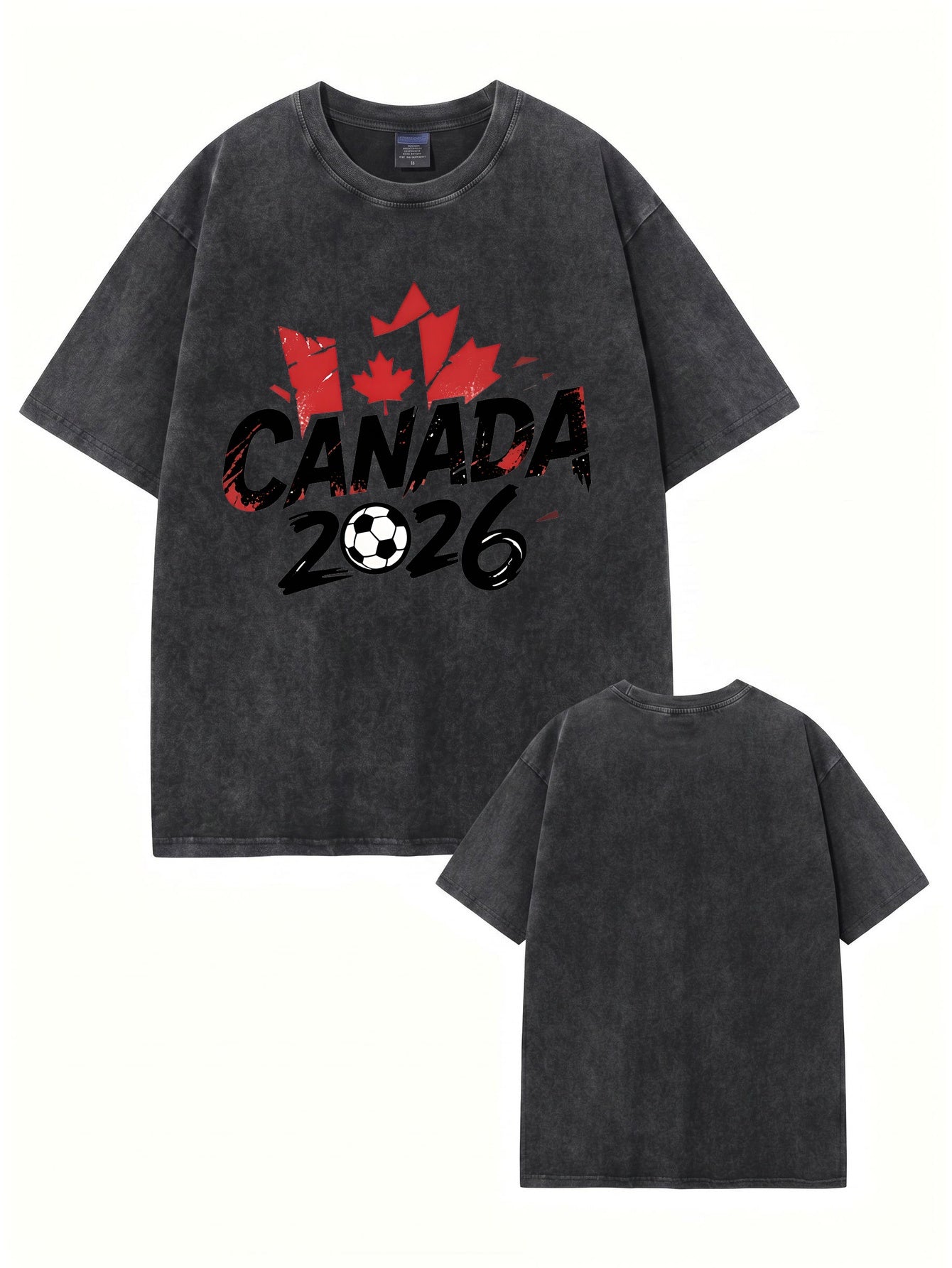Canada 2026 Soccer Vintage Washed Cotton T-Shirt