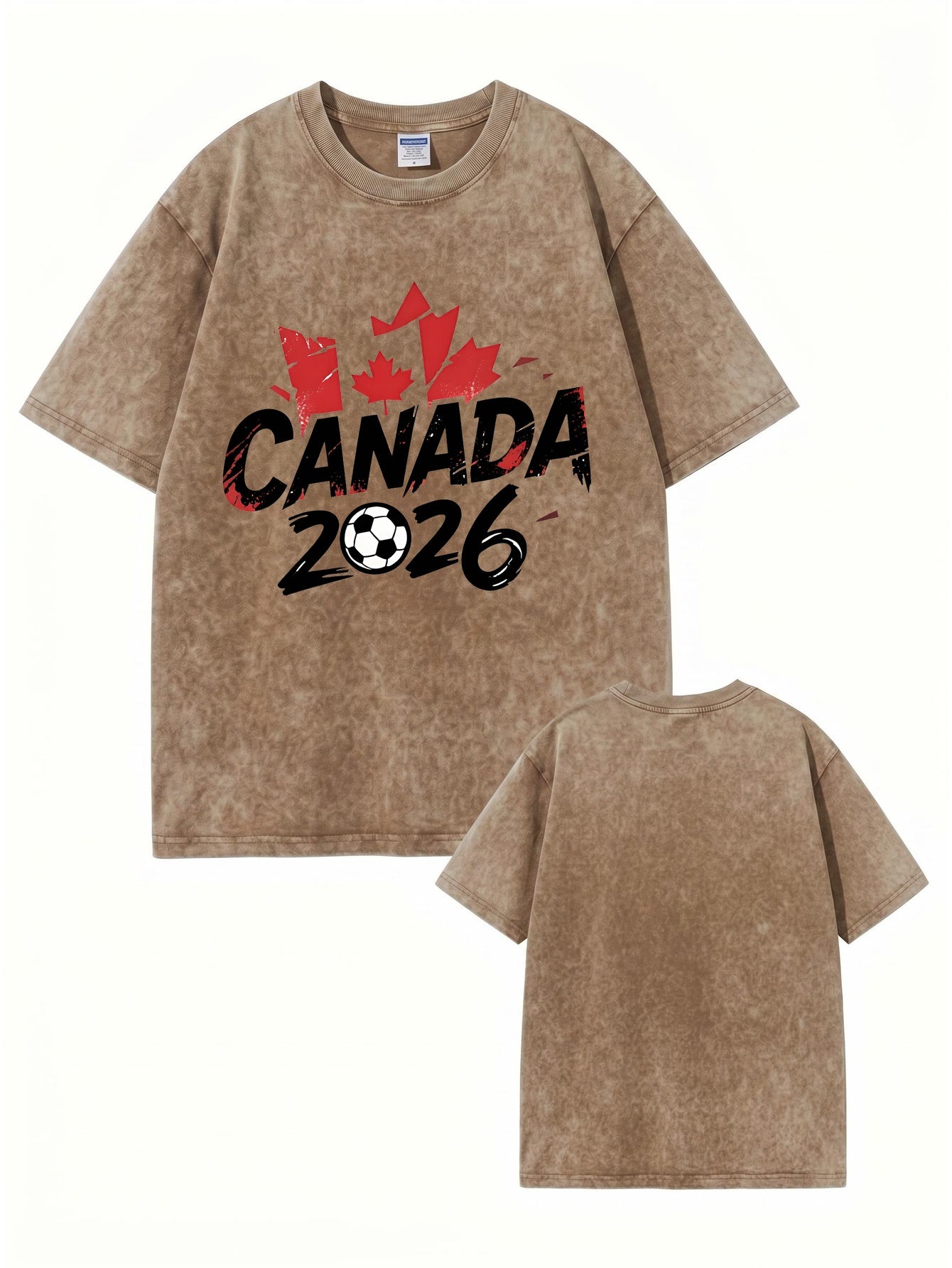 Canada 2026 Soccer Vintage Washed Cotton T-Shirt