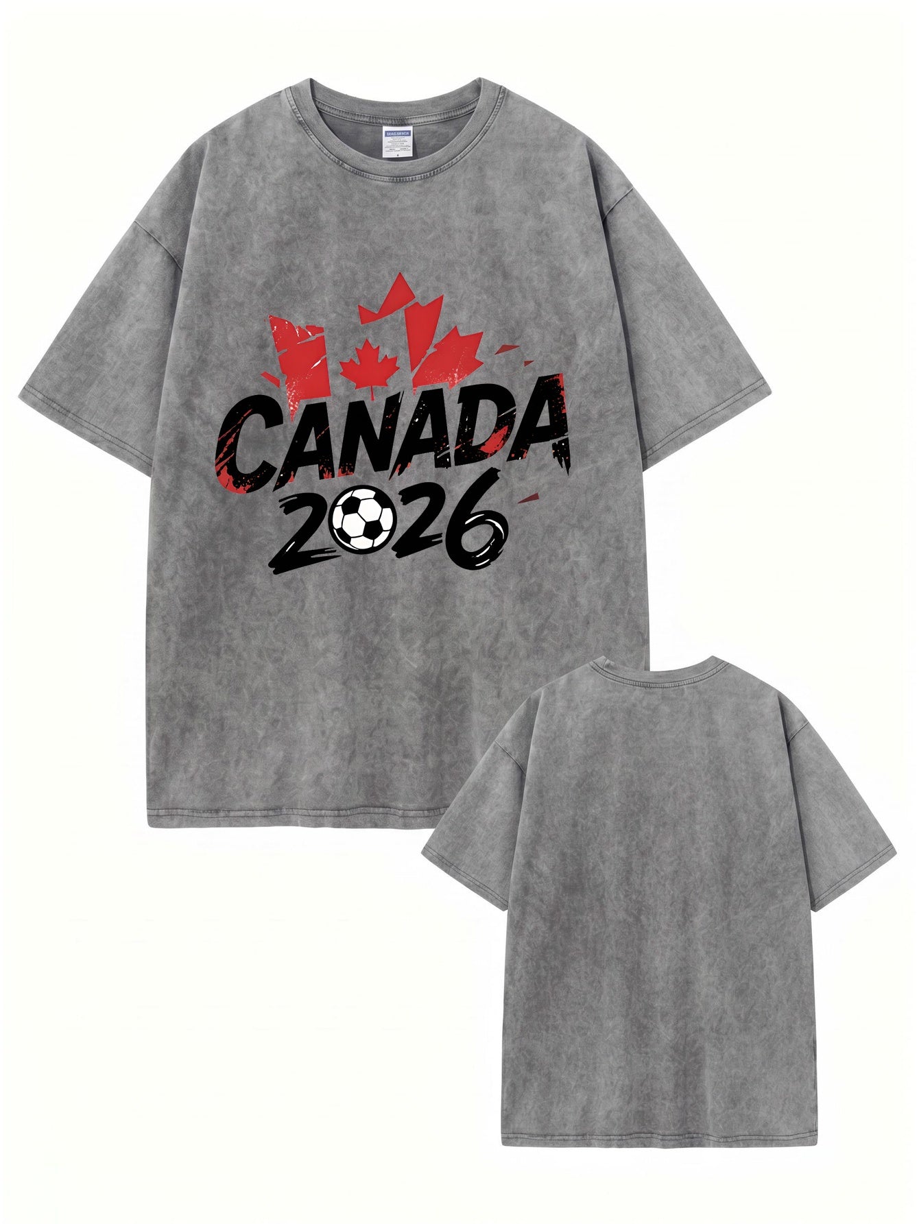 Canada 2026 Soccer Vintage Washed Cotton T-Shirt