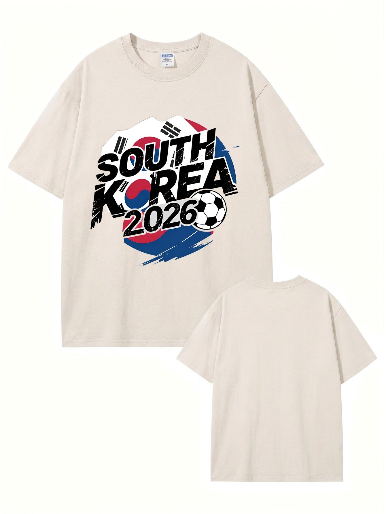 South Korea 2026 Soccer Vintage Wash Graphic T-Shirt