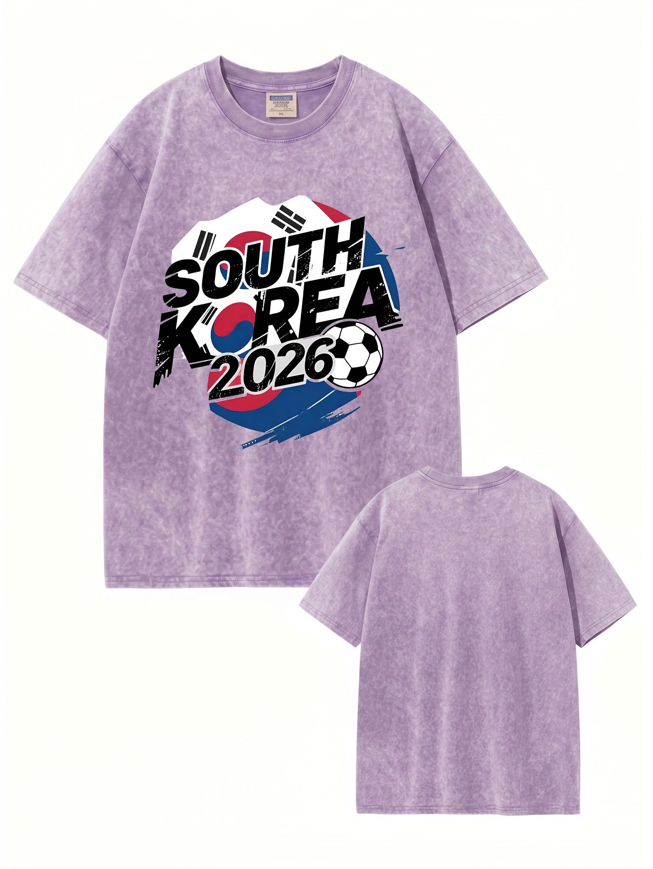 South Korea 2026 Soccer Vintage Wash Graphic T-Shirt
