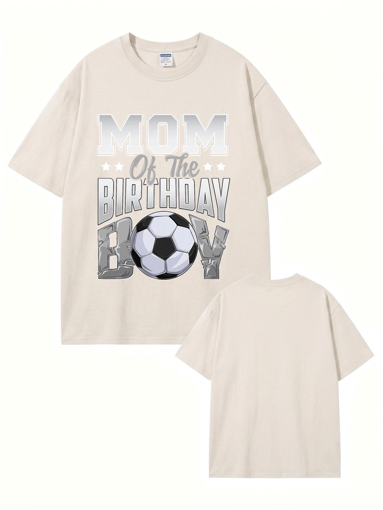 Mom of the Birthday Boy Vintage Washed Soccer Graphic Tee