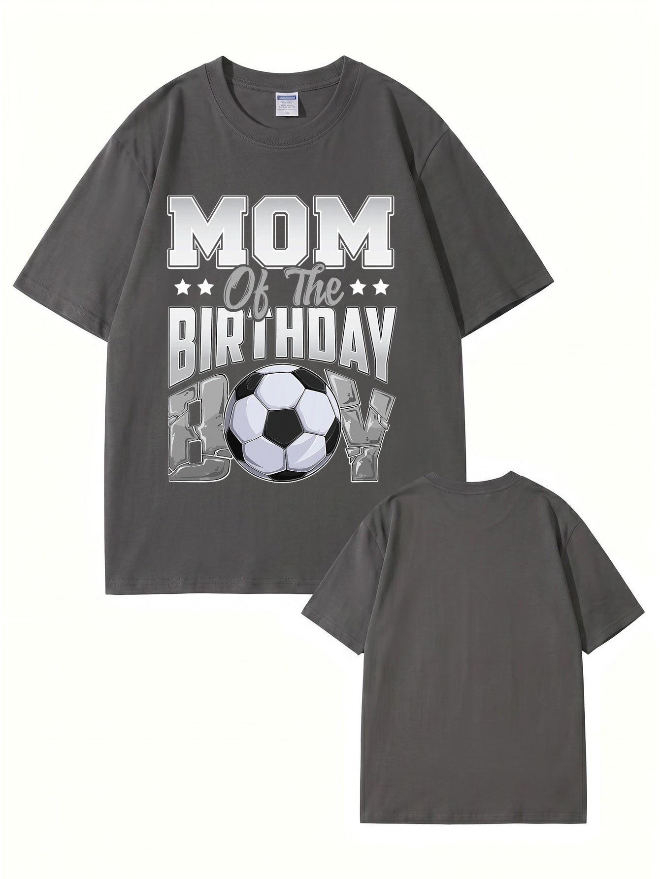 Mom of the Birthday Boy Soccer Theme Graphic T-Shirt