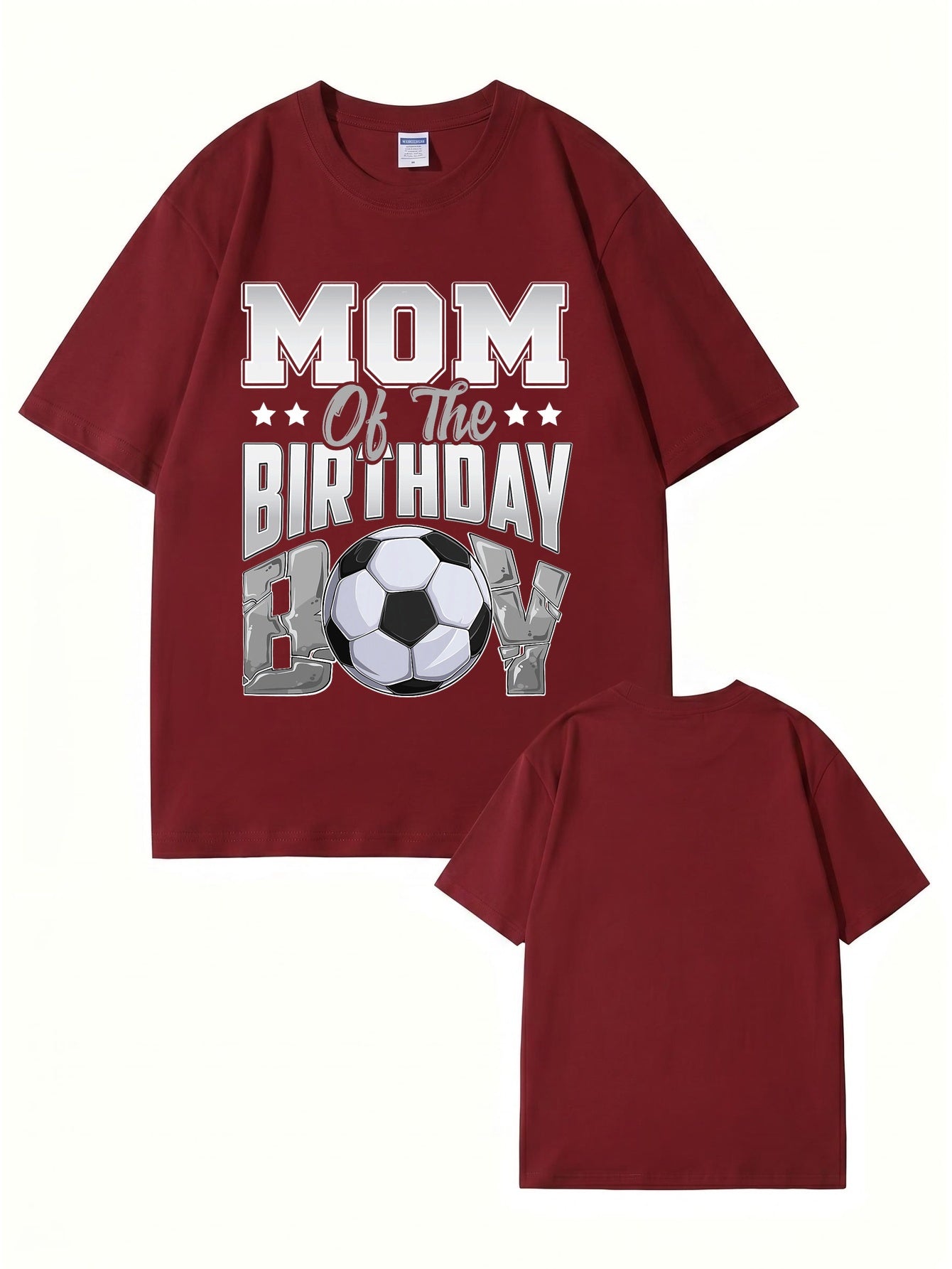 Mom of the Birthday Boy Soccer Theme Graphic T-Shirt