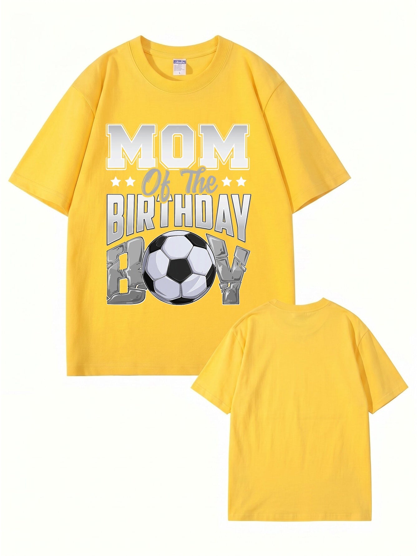 Mom of the Birthday Boy Soccer Theme Graphic T-Shirt