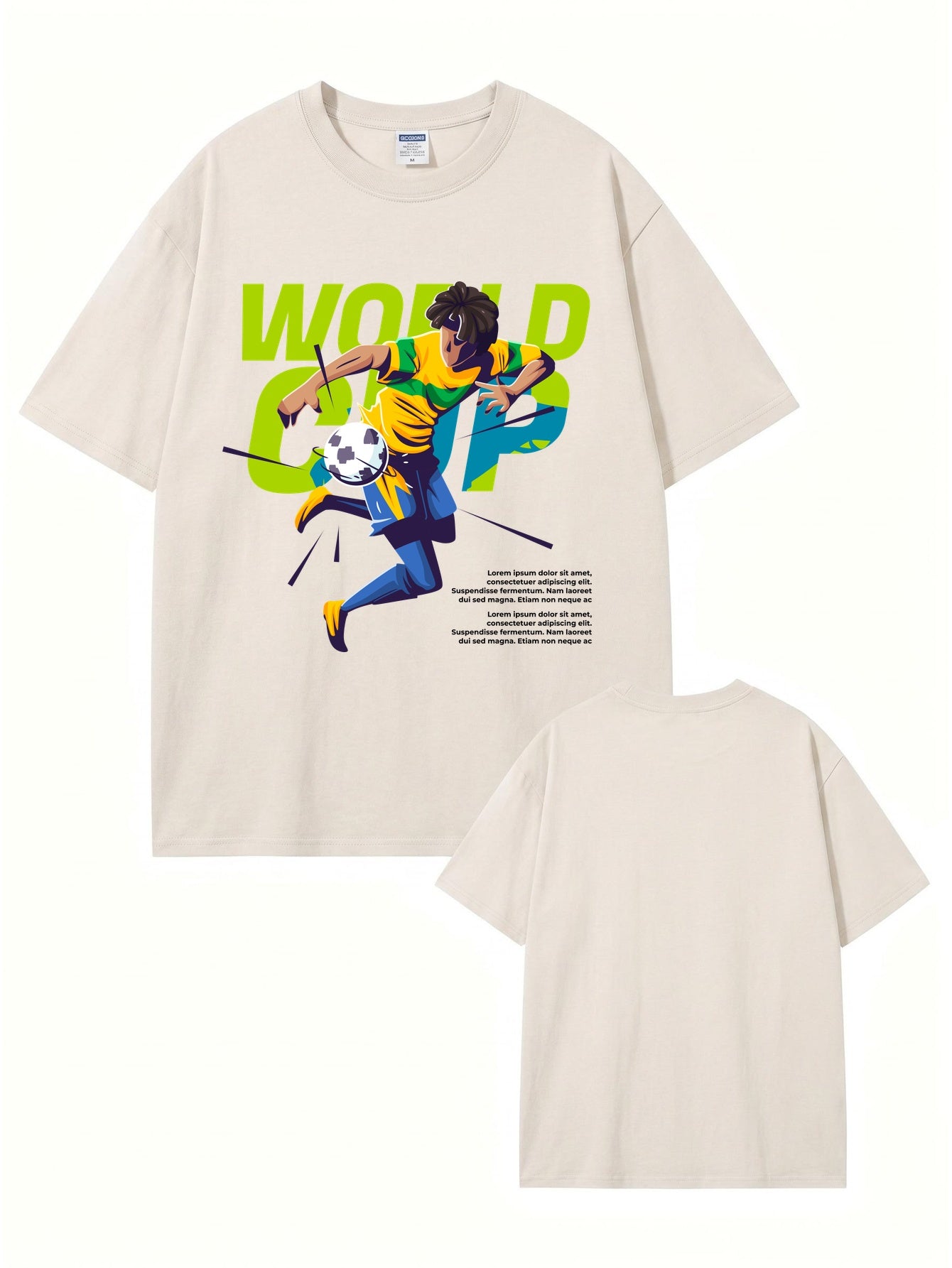 Vintage Washed World Cup Graphic T-Shirt - Premium Heavyweight Cotton