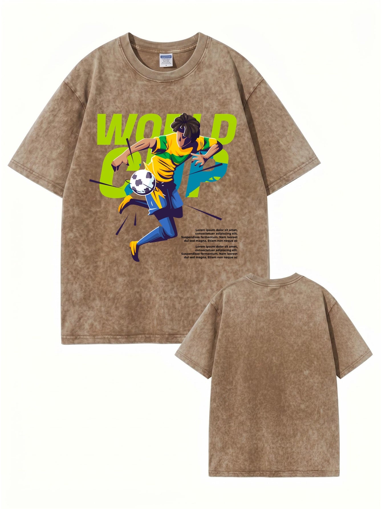 Vintage Washed World Cup Graphic T-Shirt - Premium Heavyweight Cotton