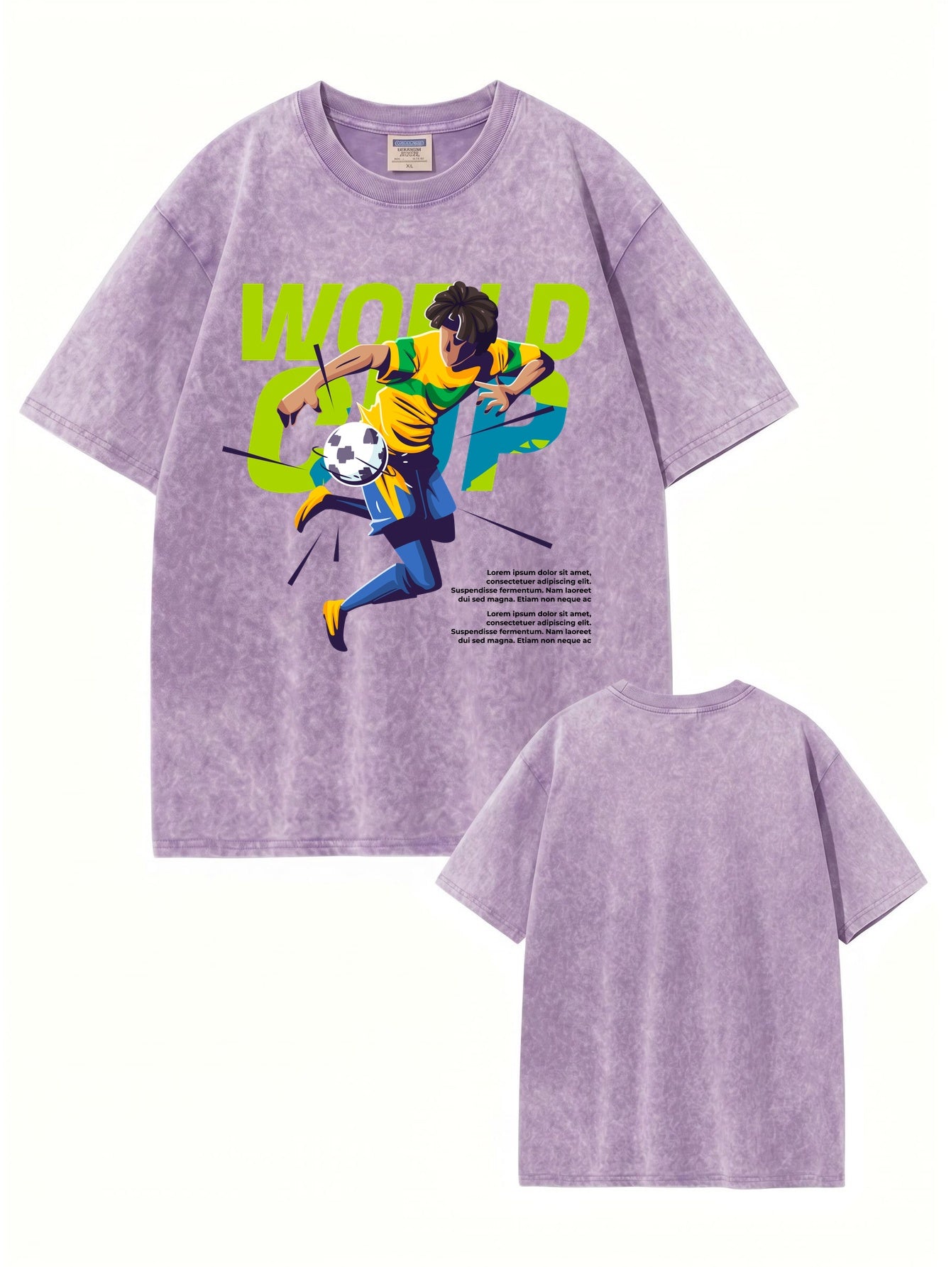 Vintage Washed World Cup Graphic T-Shirt - Premium Heavyweight Cotton