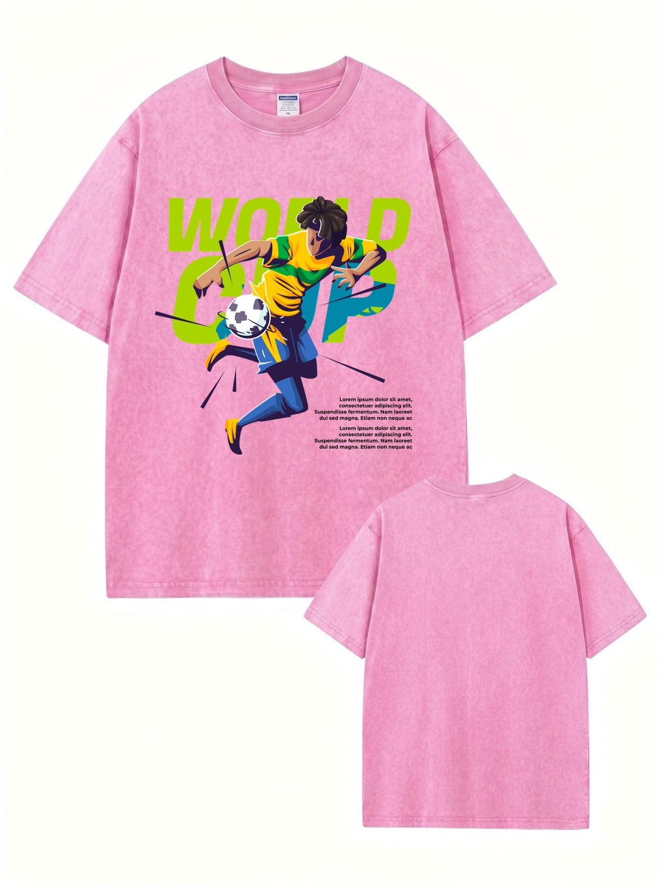 Vintage Washed World Cup Graphic T-Shirt - Premium Heavyweight Cotton